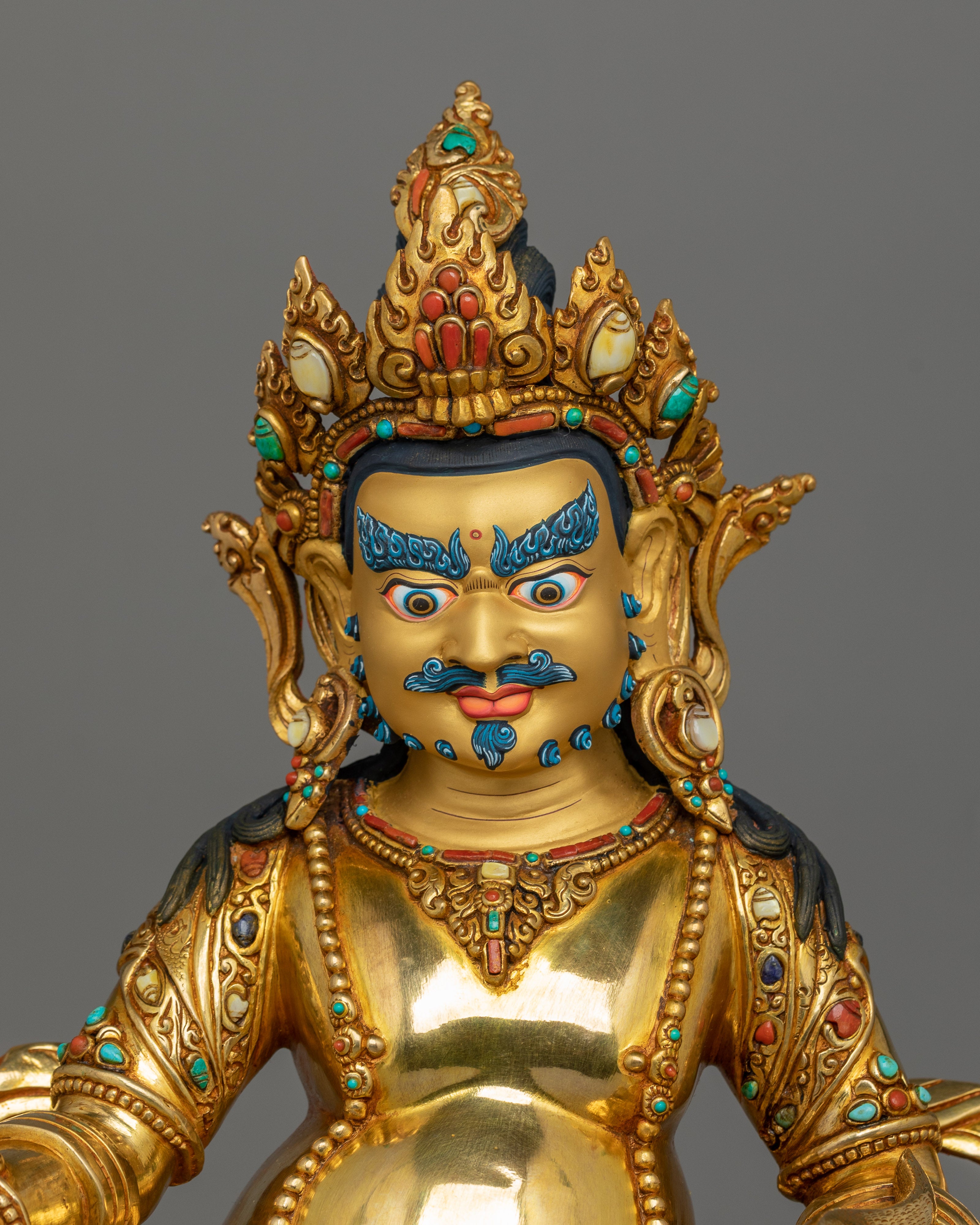 24k Gold Gilded Wealth Deity Dzambhala | Protector of Wealth and Harmony