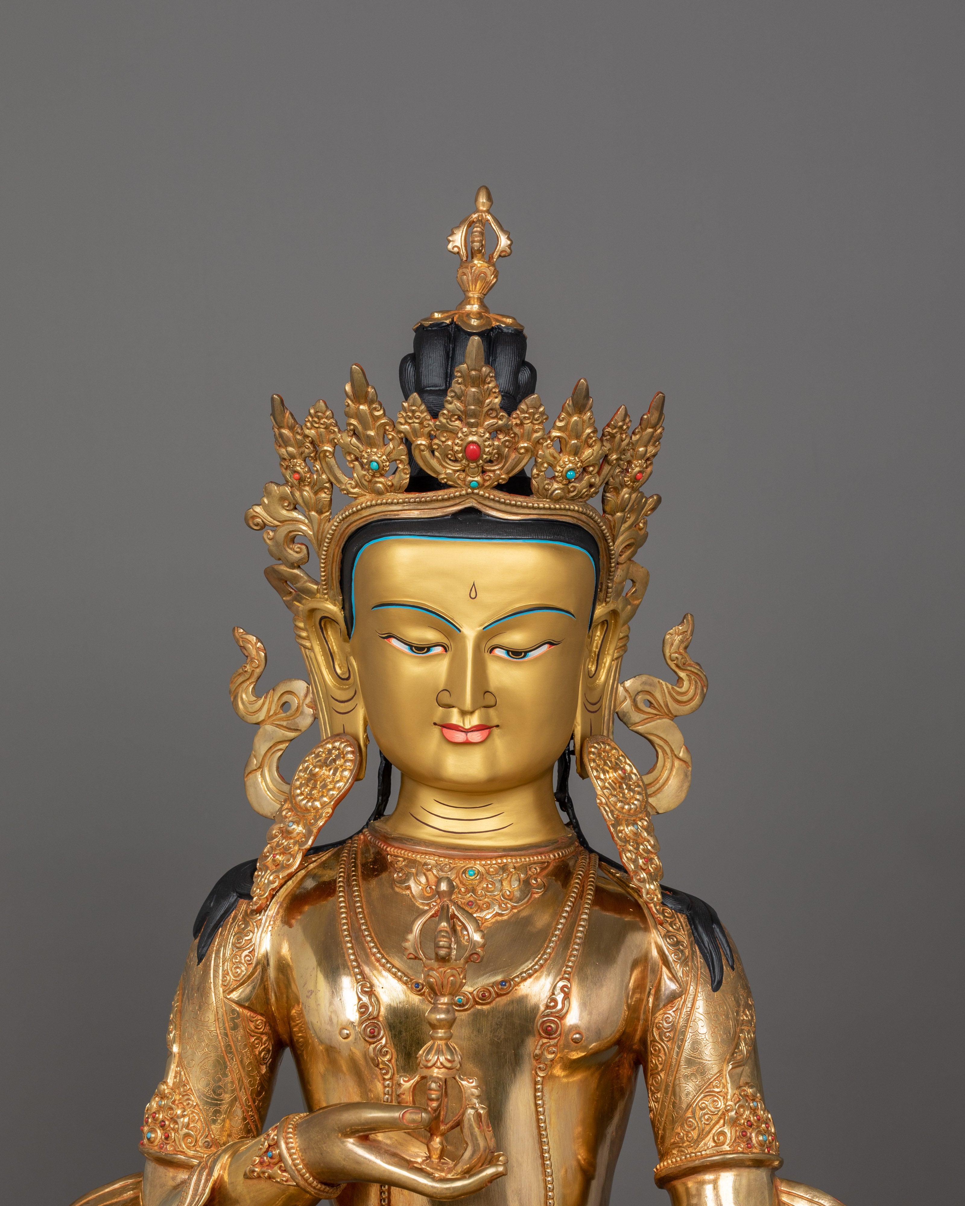 39 Inch Vajrasattva Statue | 24K Gold-Gilded Deity of Purification