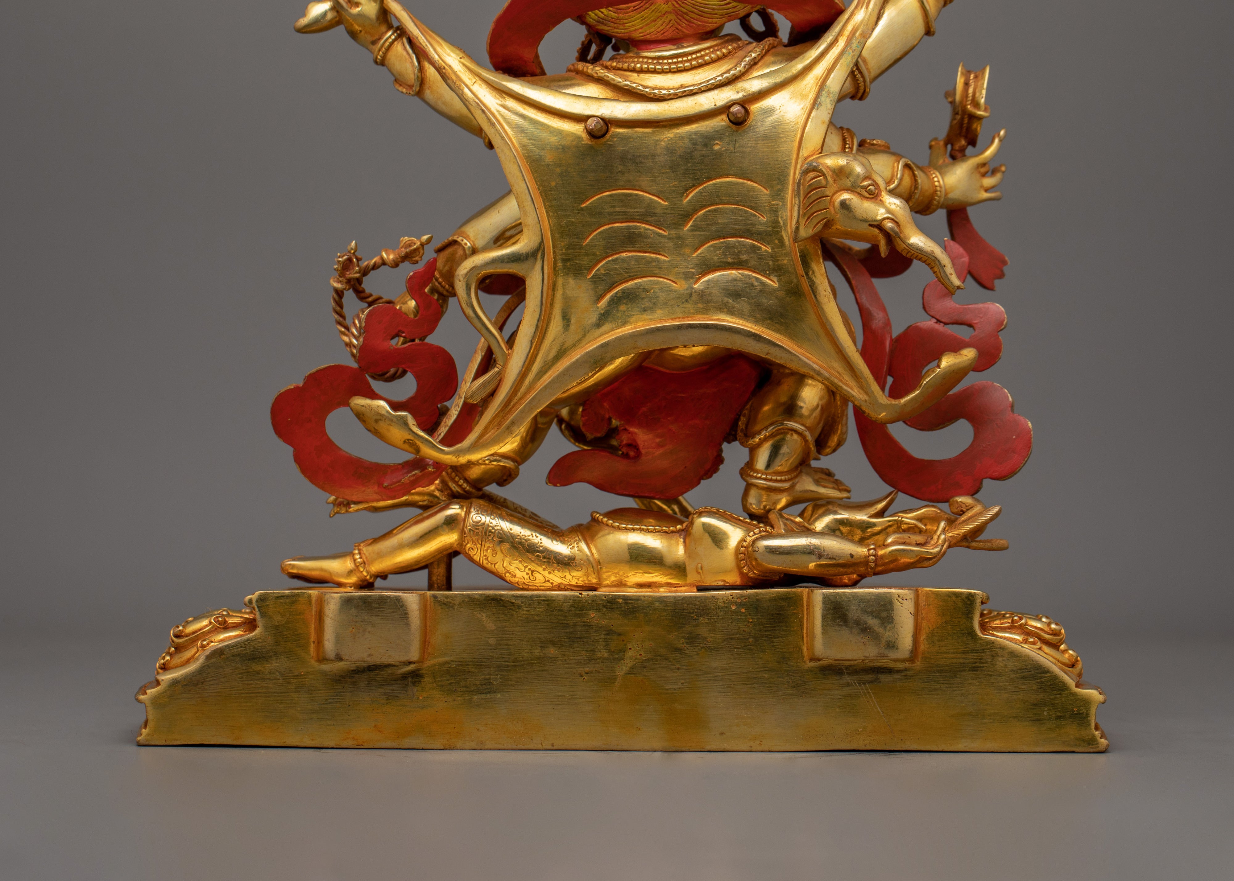 Handmade Shadbhuja Mahakala Figurine | Protector of Dharma and Spiritual Strength