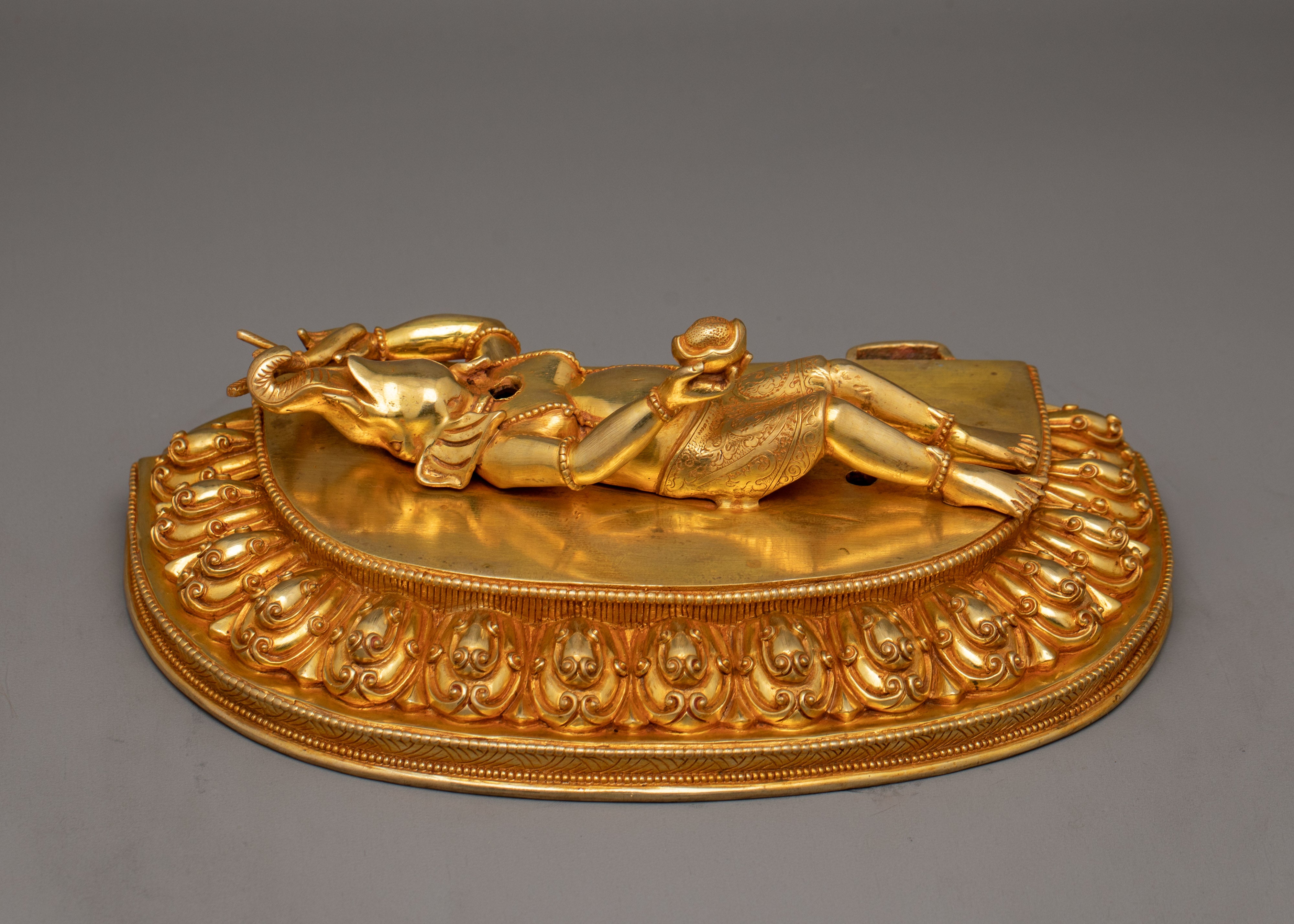 Handmade Shadbhuja Mahakala Figurine | Protector of Dharma and Spiritual Strength