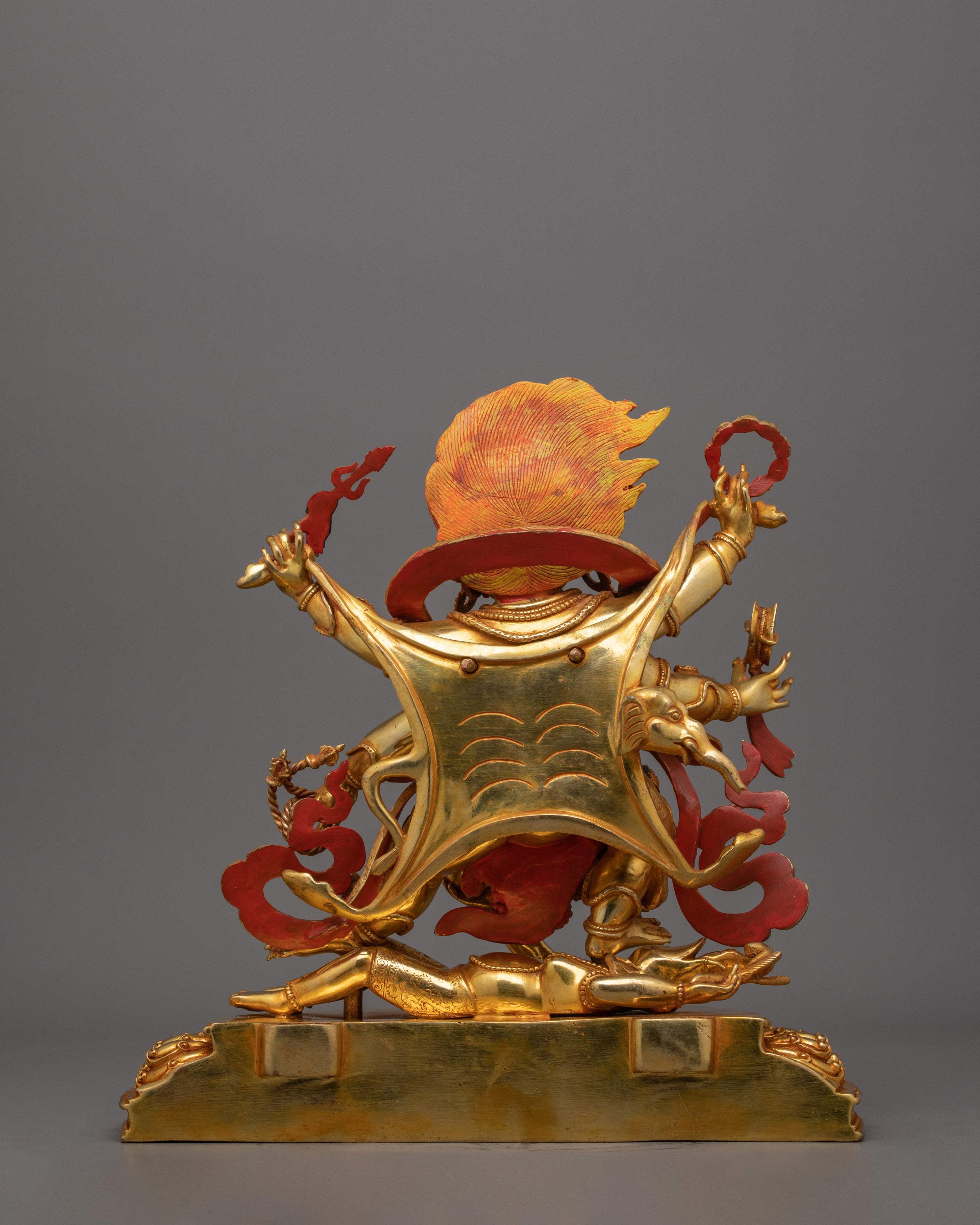 Handmade Shadbhuja Mahakala Figurine | Protector of Dharma and Spiritual Strength