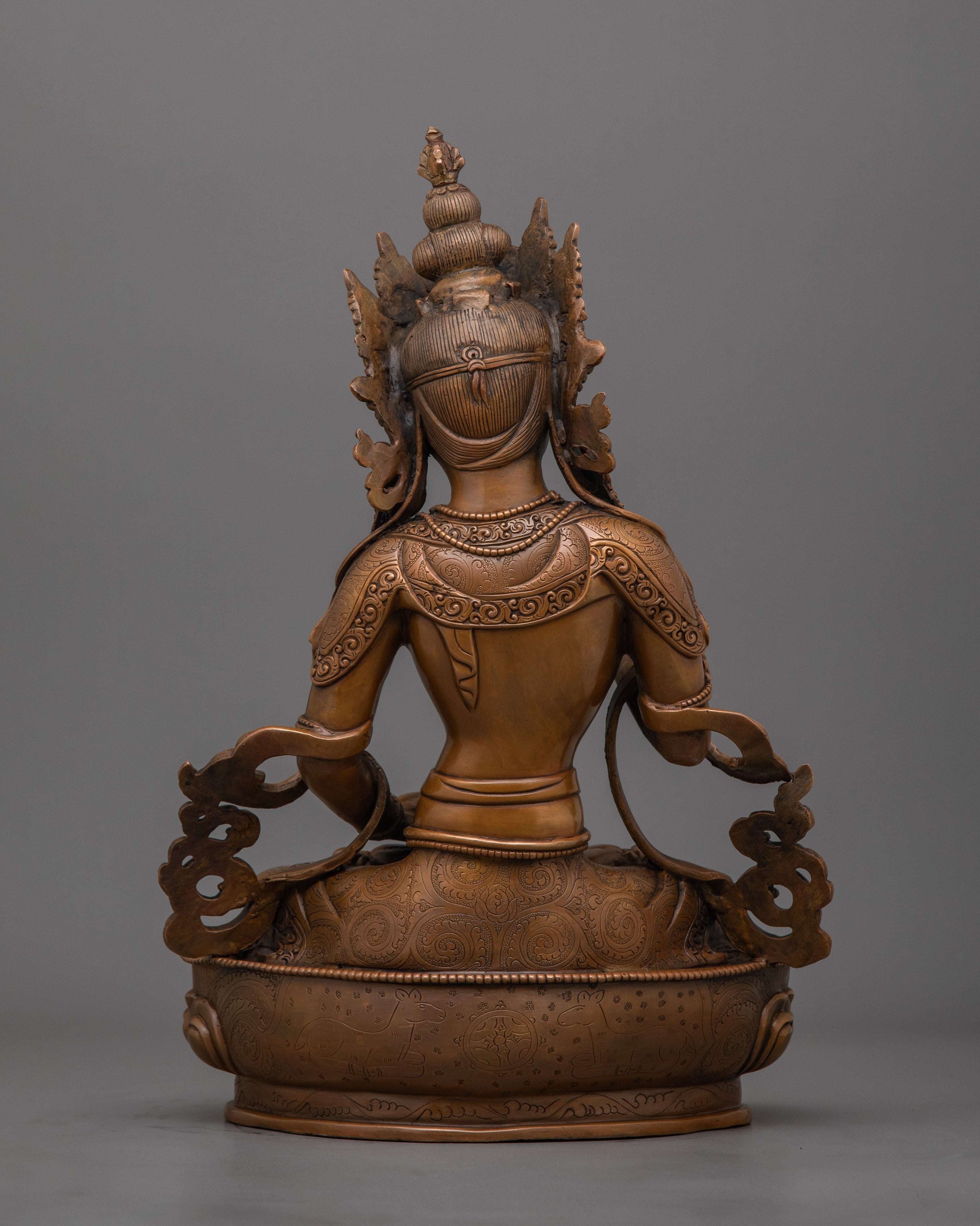 Sacred Buddhist Vajrasattva Oxidized Copper Statue | Symbol of Purification