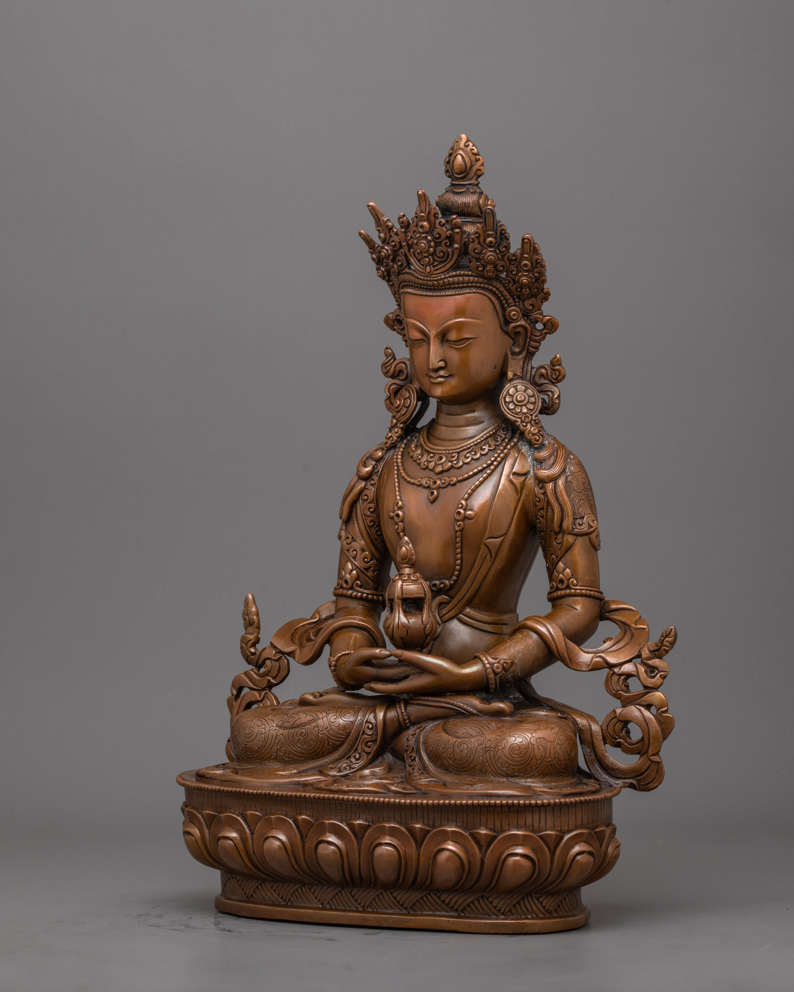 Serene Amitayus Buddha of Longevity Statue | Traditional Himalayan Artwork