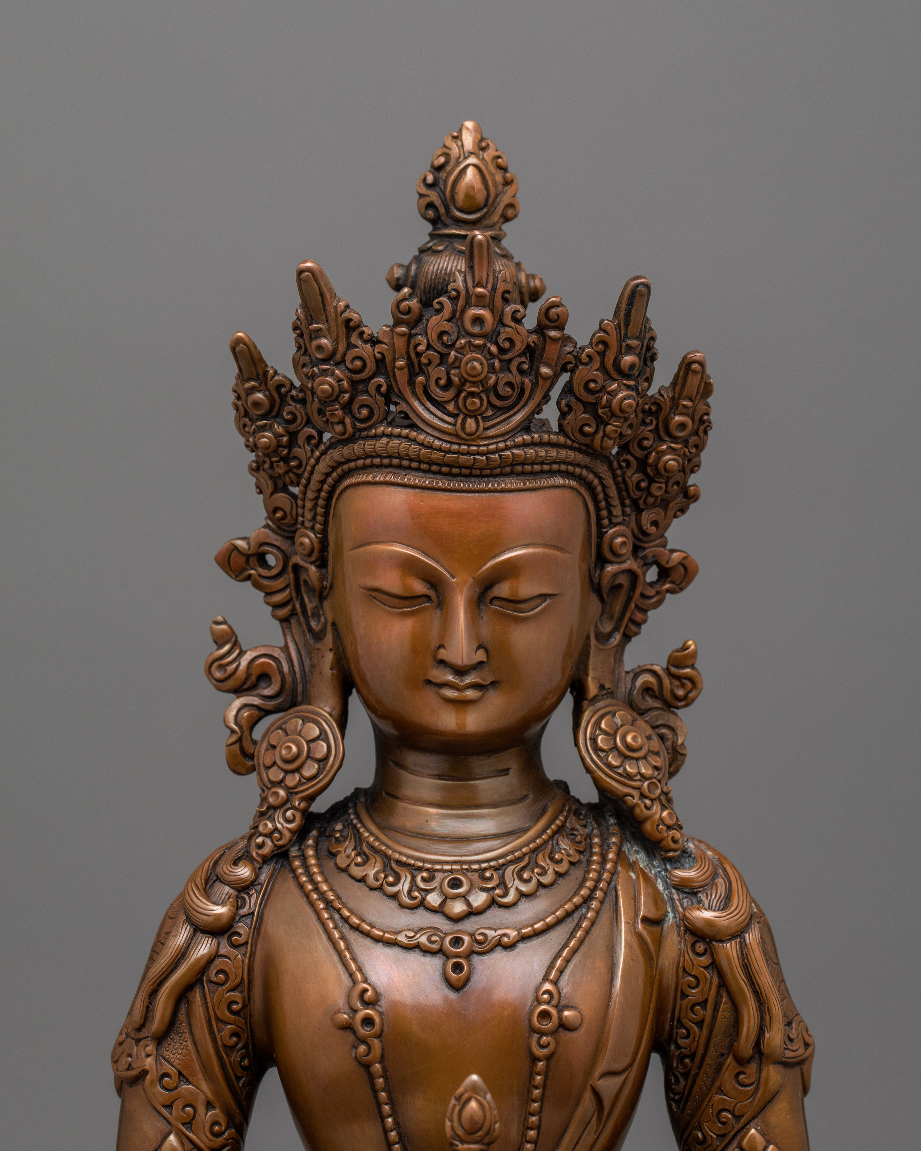 Serene Amitayus Buddha of Longevity Statue | Traditional Himalayan Artwork