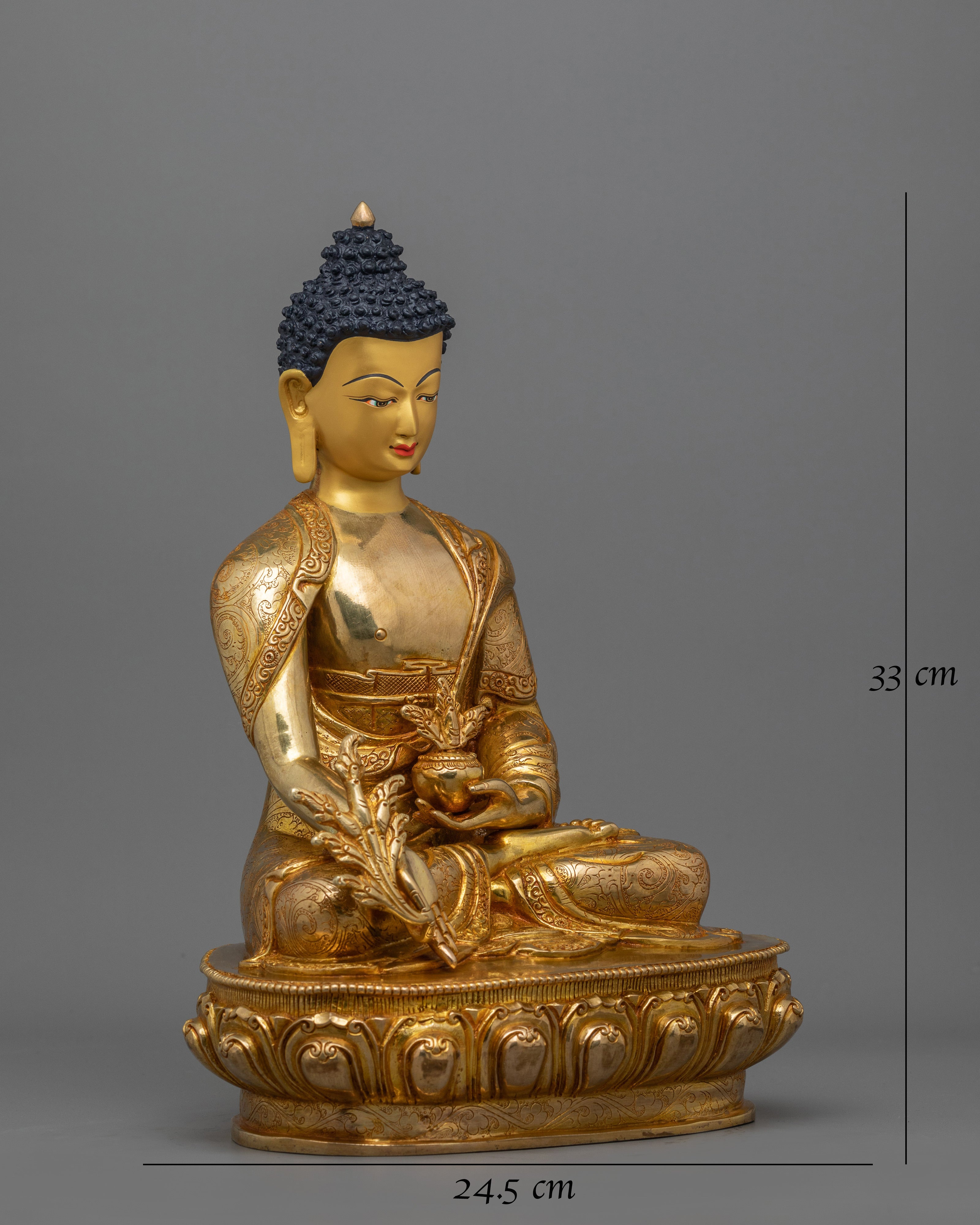 Healing Buddha Bhaisajyaguru Copper Statue