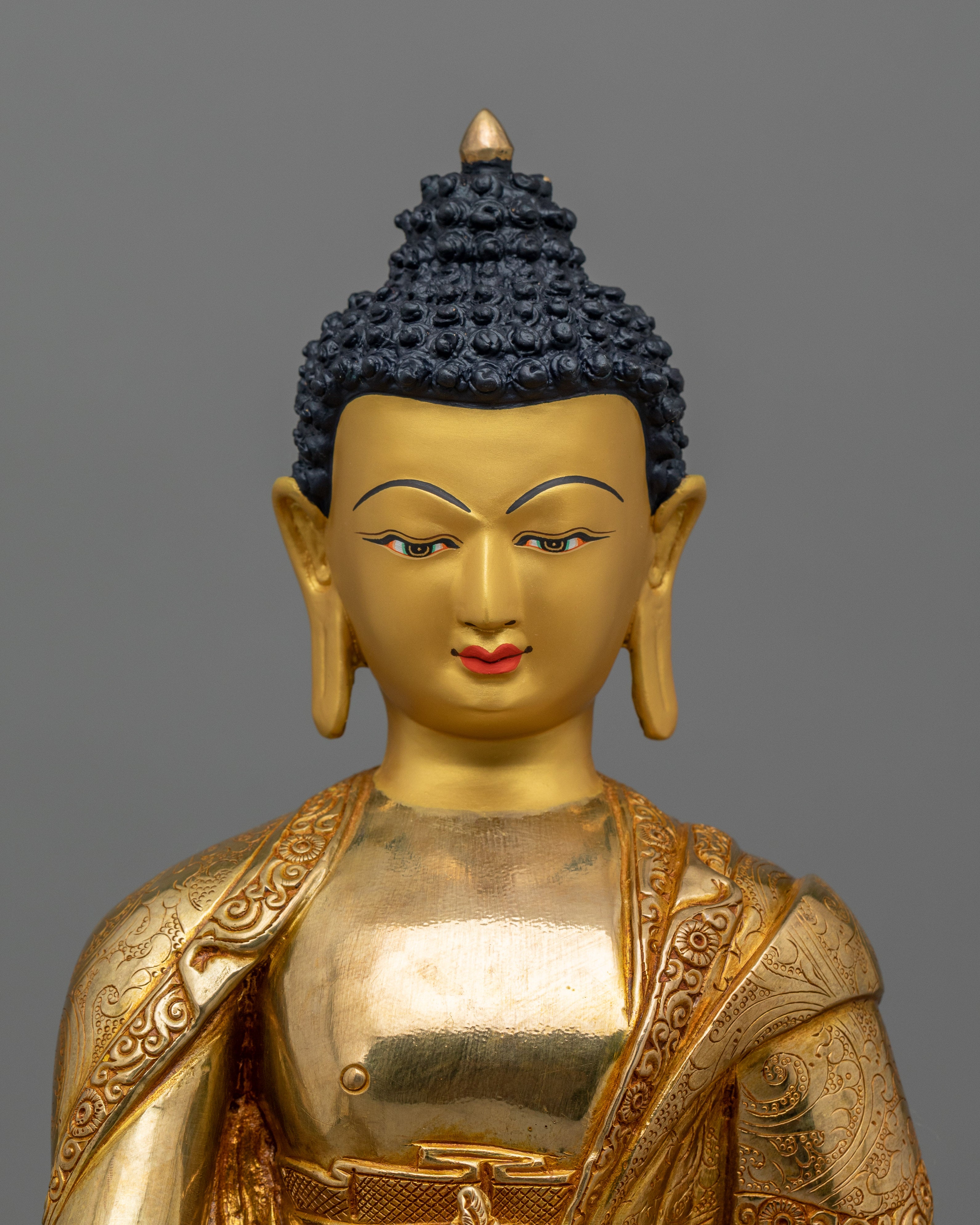 Healing Buddha Bhaisajyaguru Copper Statue | 24K Gold Gilded Figurine
