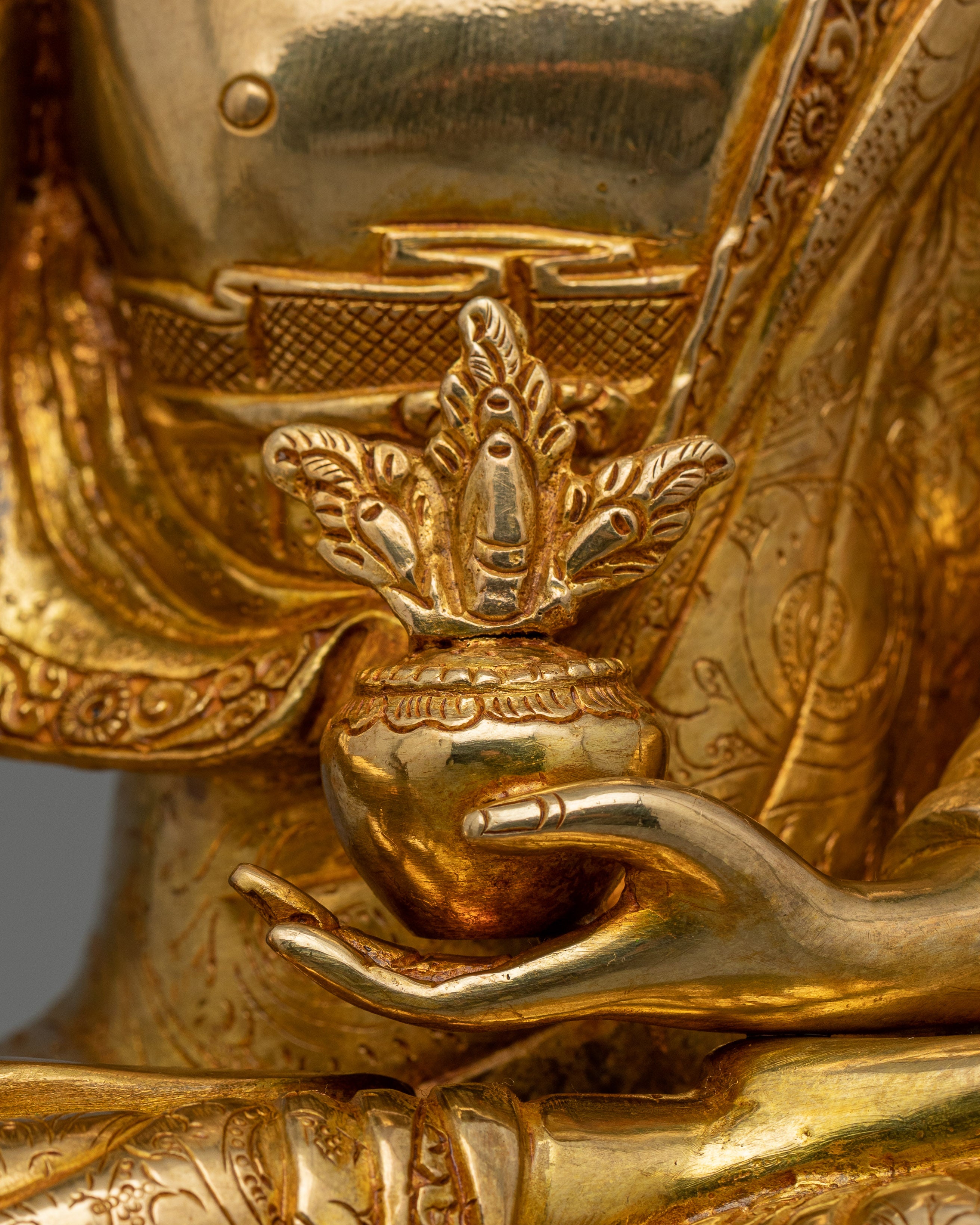 Healing Buddha Bhaisajyaguru Copper Statue | 24K Gold Gilded Figurine