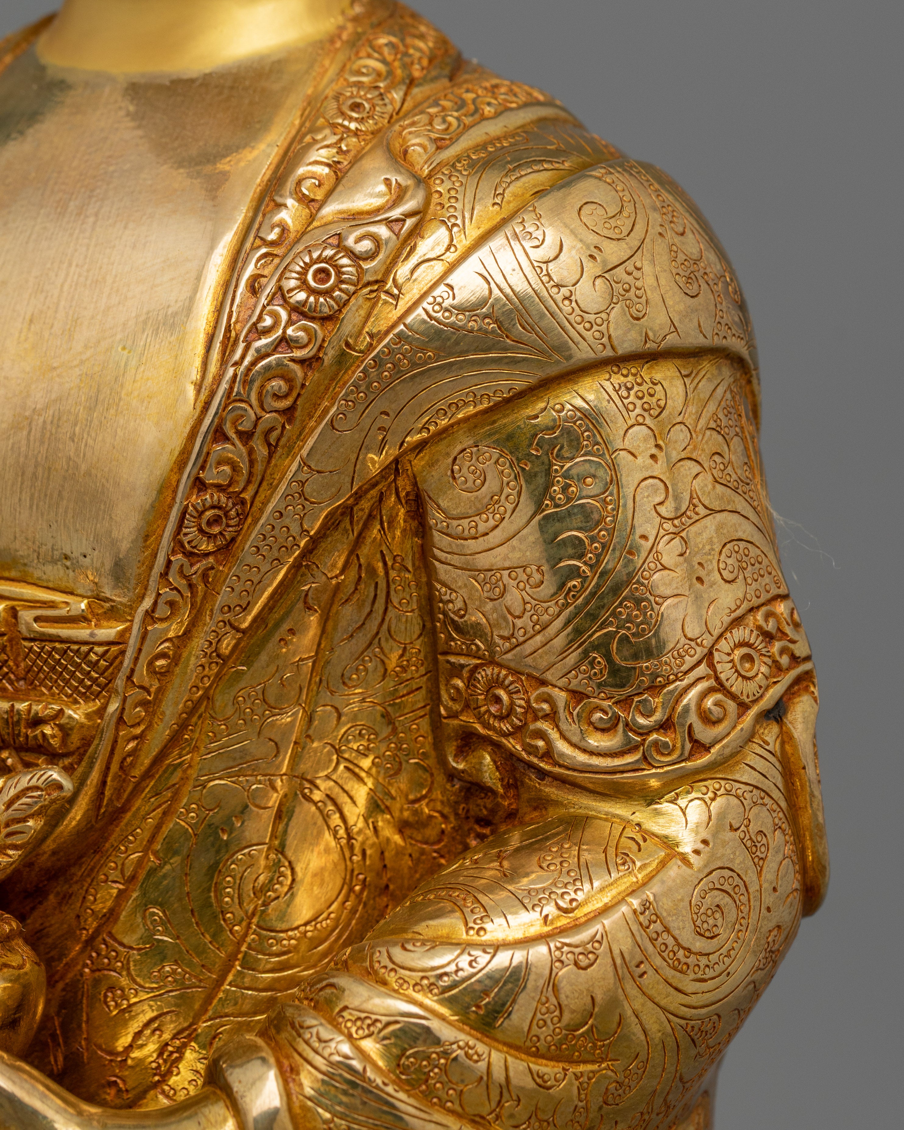 Healing Buddha Bhaisajyaguru Copper Statue | 24K Gold Gilded Figurine