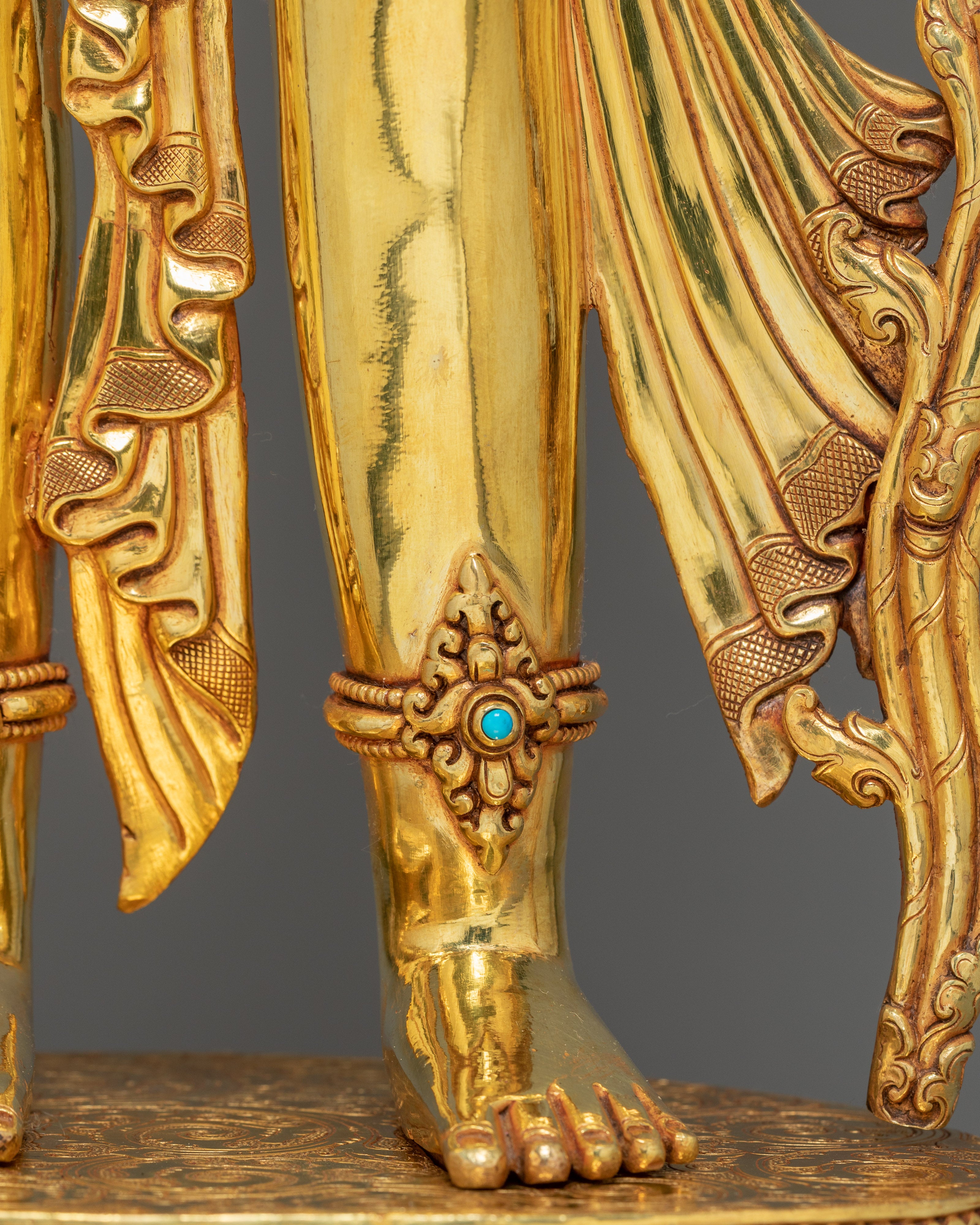 Tibetan Standing Chenrezig Figurine | Bodhisattva of Compassion, Healing and Spiritual