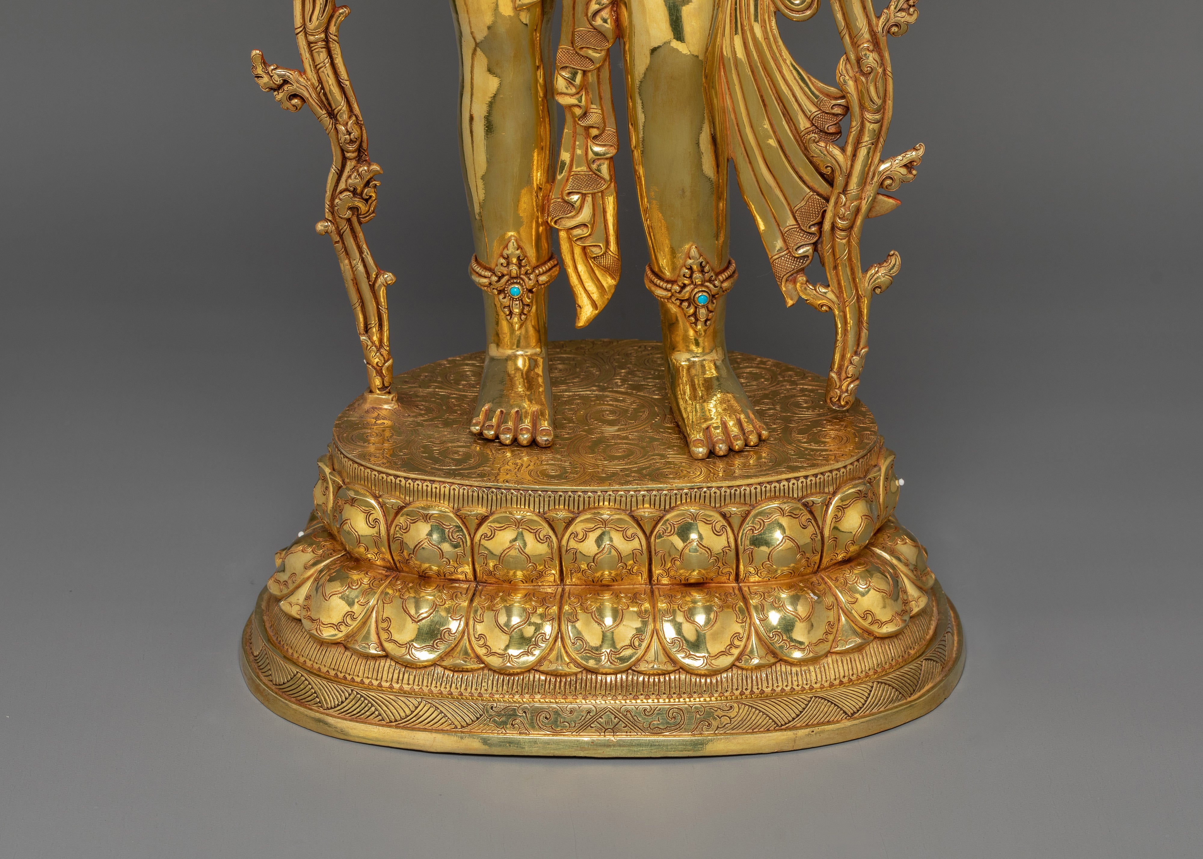 Tibetan Standing Chenrezig Figurine | Bodhisattva of Compassion, Healing and Spiritual