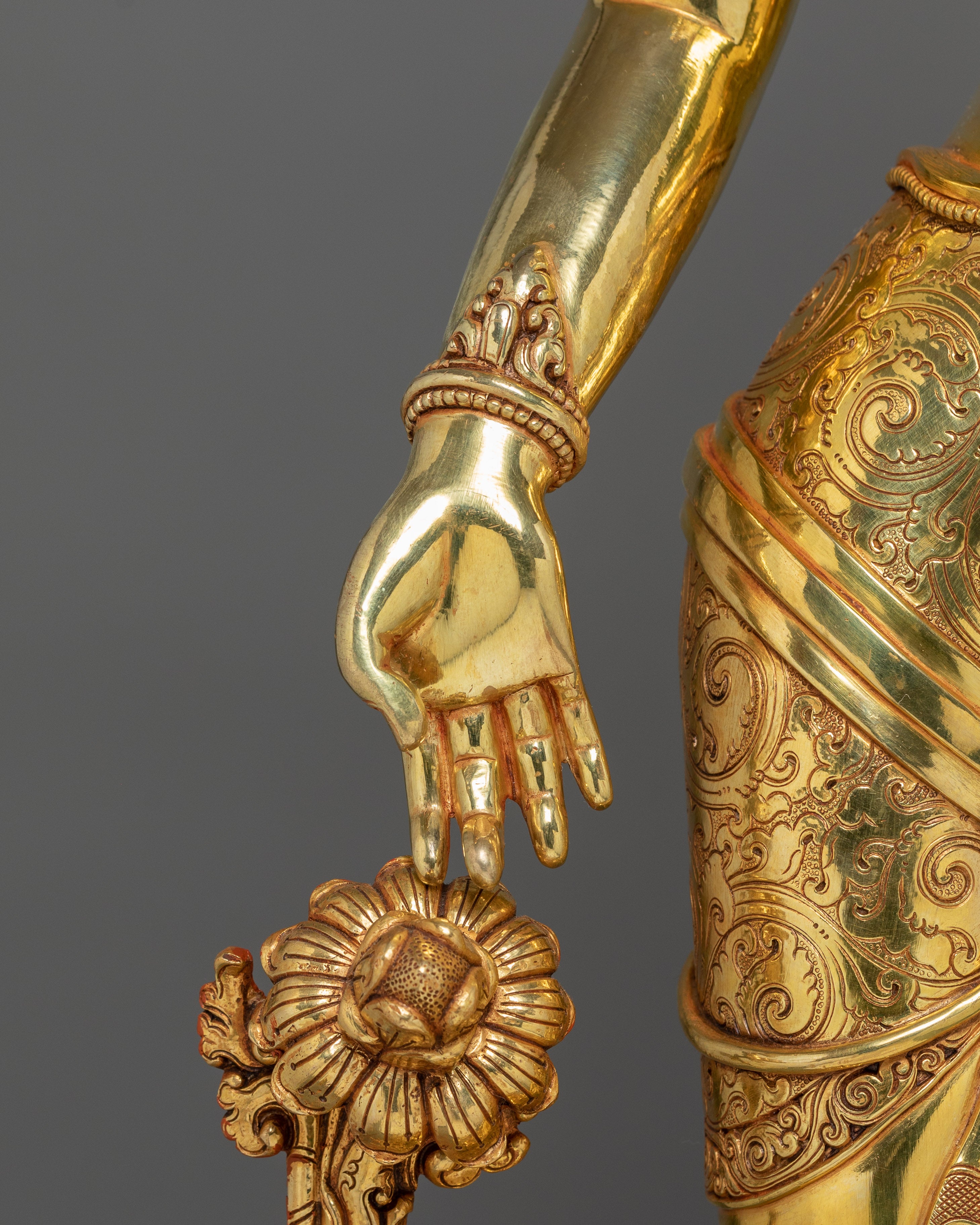 Tibetan Standing Chenrezig Figurine | Bodhisattva of Compassion, Healing and Spiritual