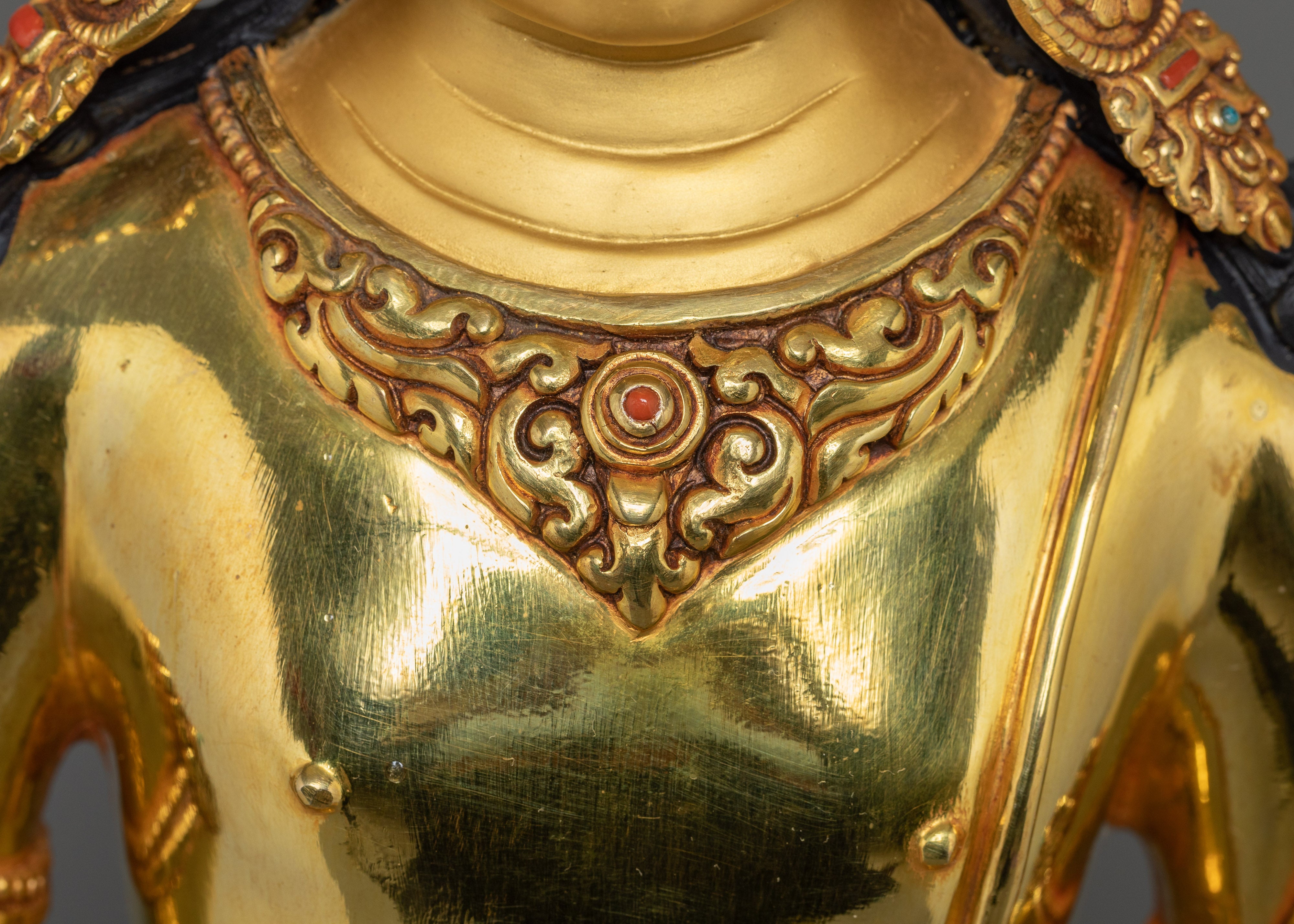 Tibetan Standing Chenrezig Figurine | Bodhisattva of Compassion, Healing and Spiritual