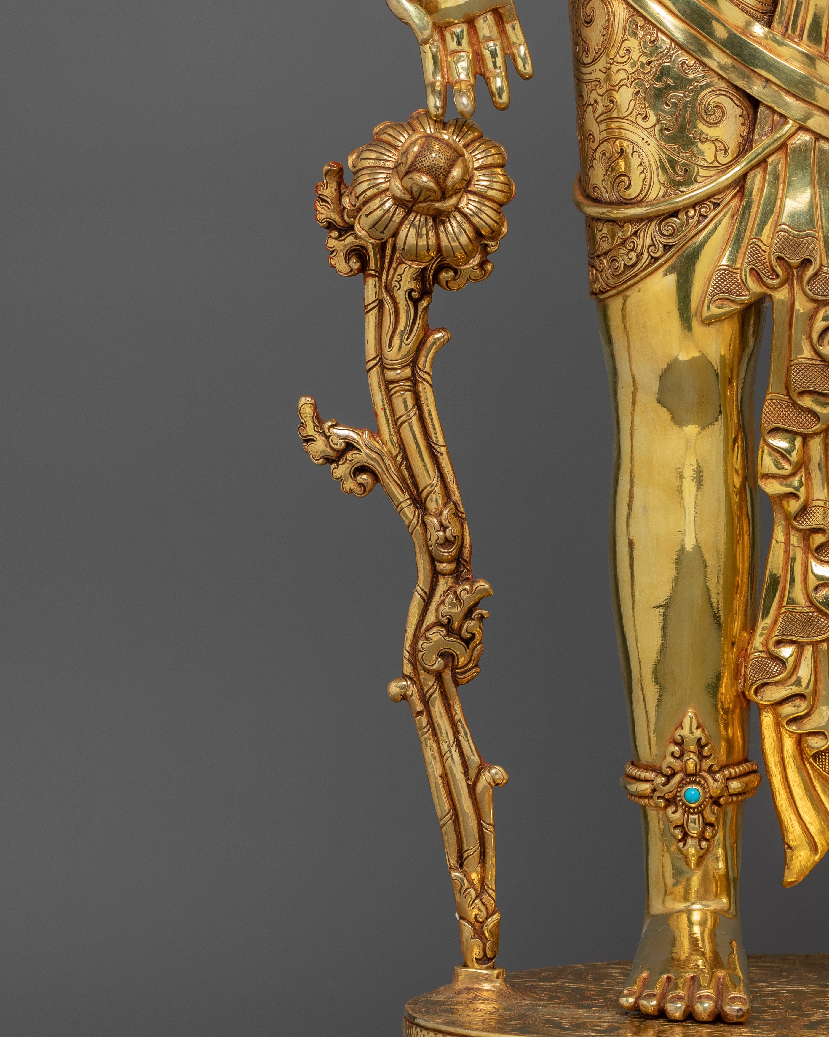 Tibetan Standing Chenrezig Figurine | Bodhisattva of Compassion, Healing and Spiritual