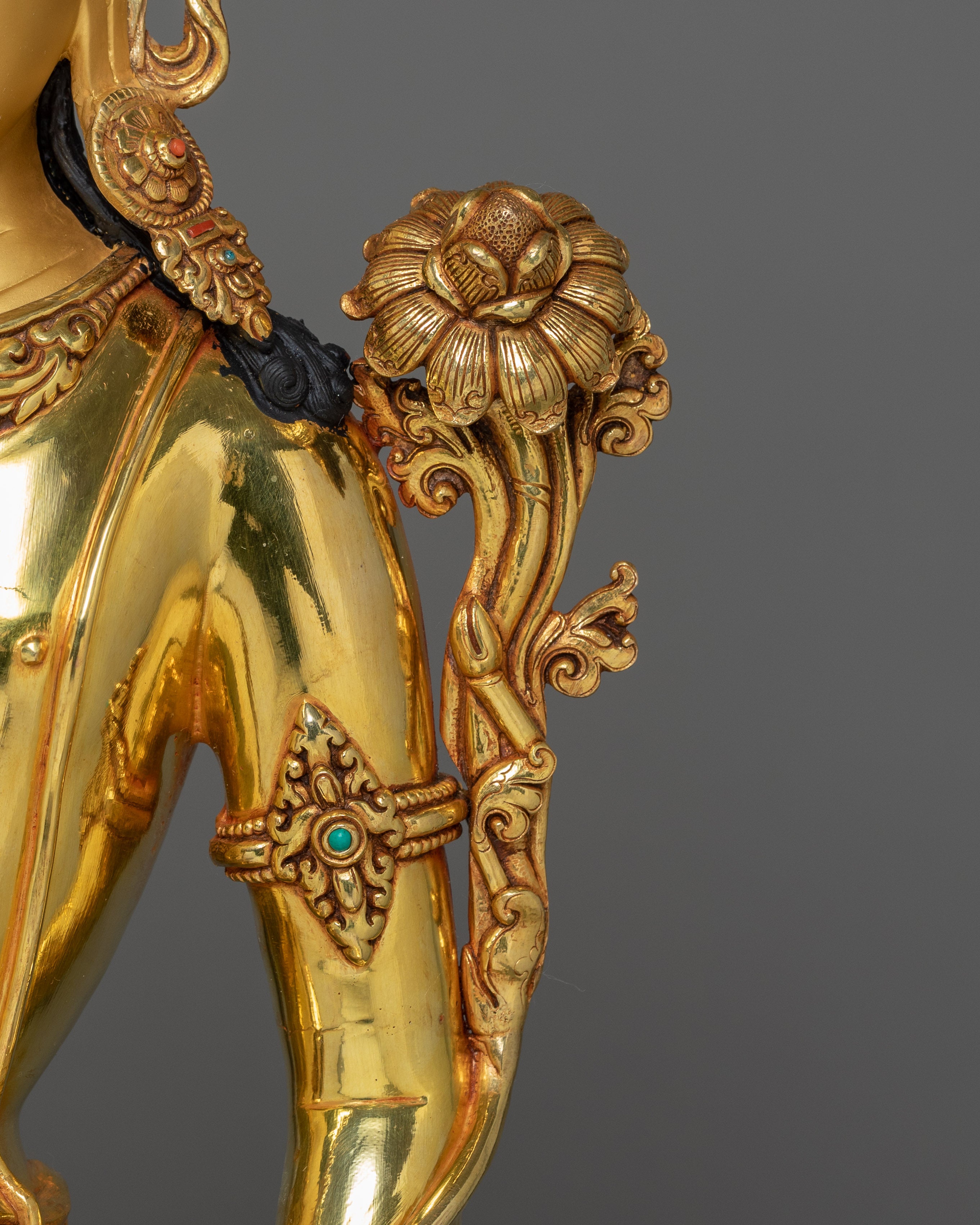 Tibetan Standing Chenrezig Figurine | Bodhisattva of Compassion, Healing and Spiritual