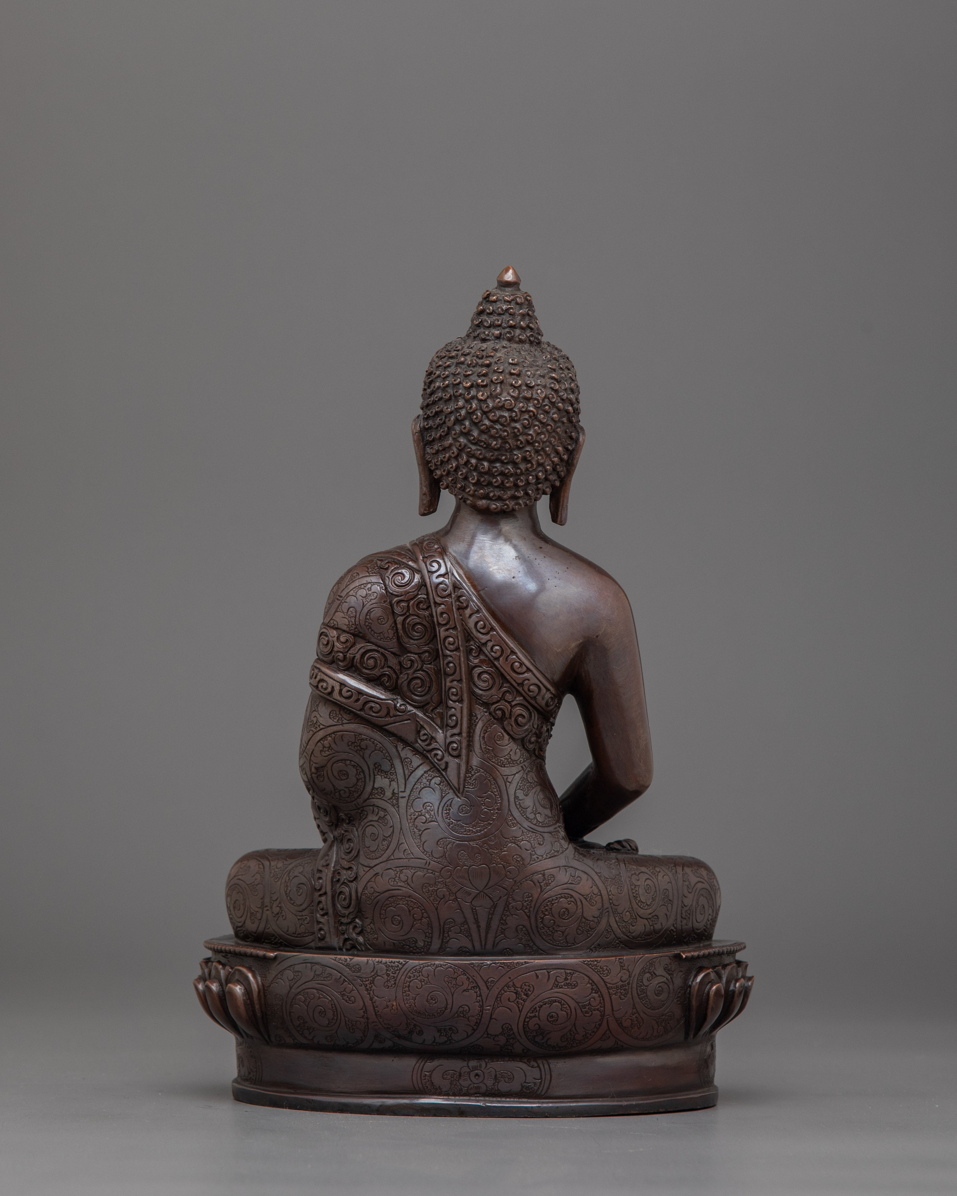 Historical Amitabha Buddha Statue | Oxidized Copper Sculpture