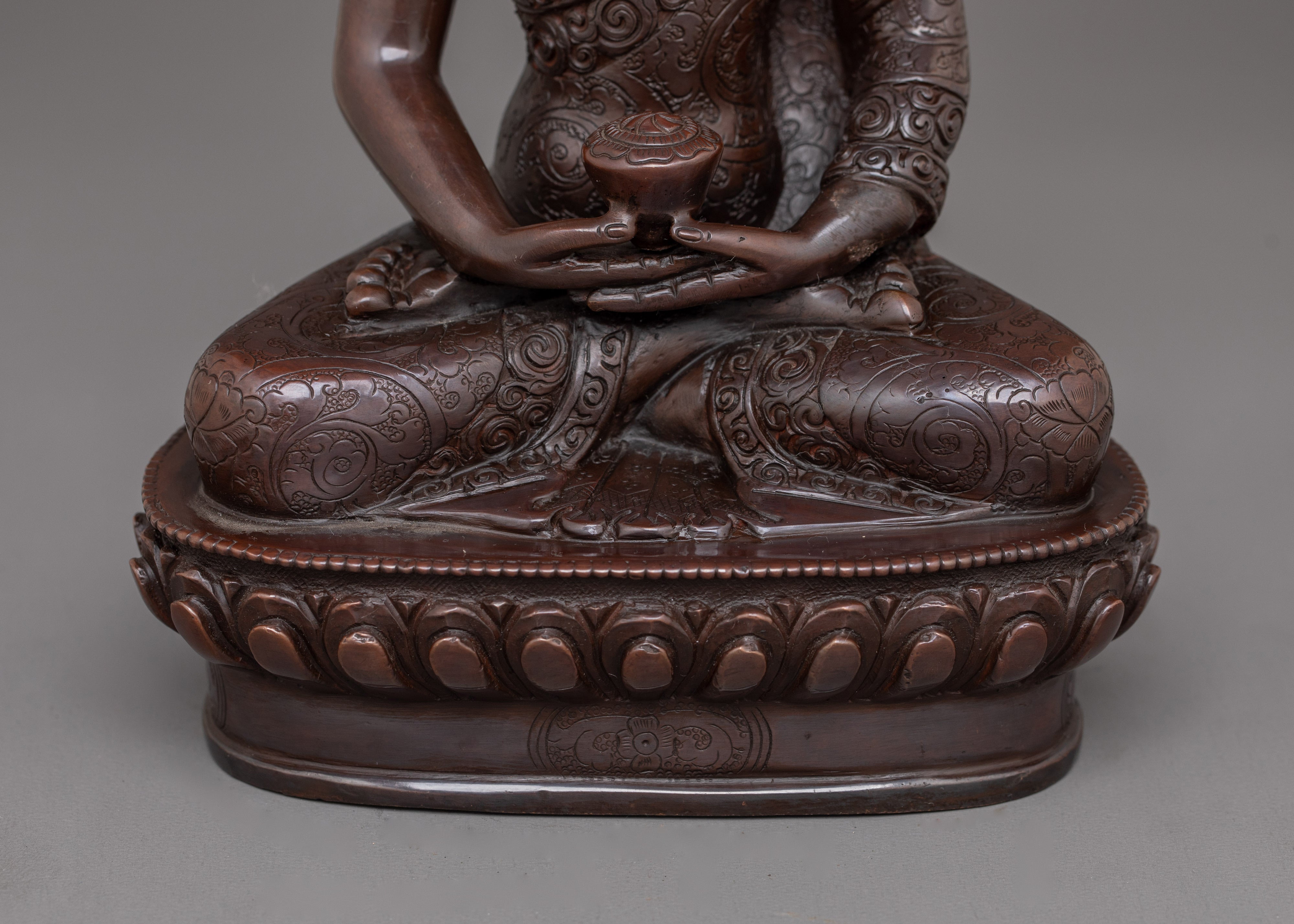 Historical Amitabha Buddha Statue | Oxidized Copper Sculpture