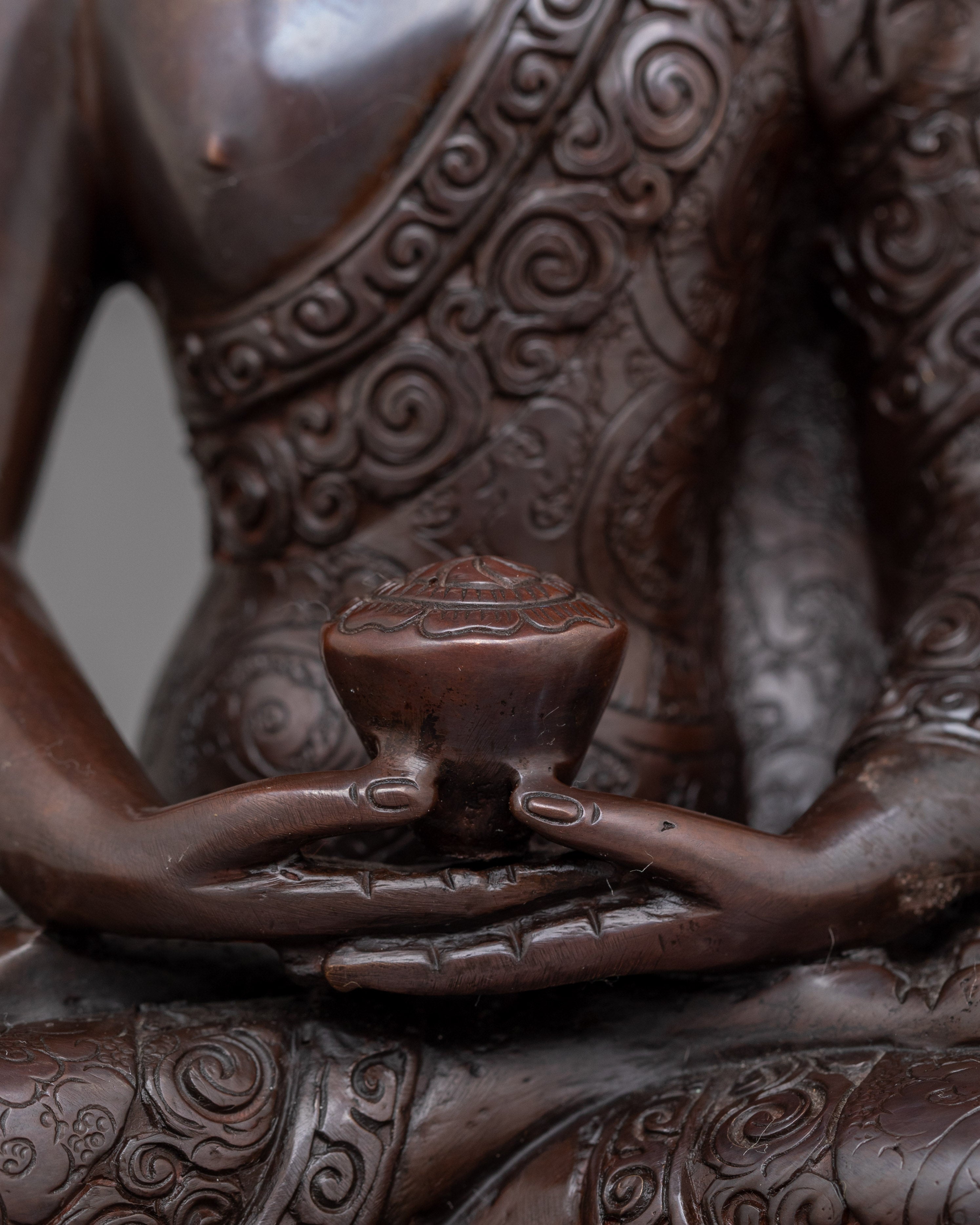 Historical Amitabha Buddha Statue | Oxidized Copper Sculpture