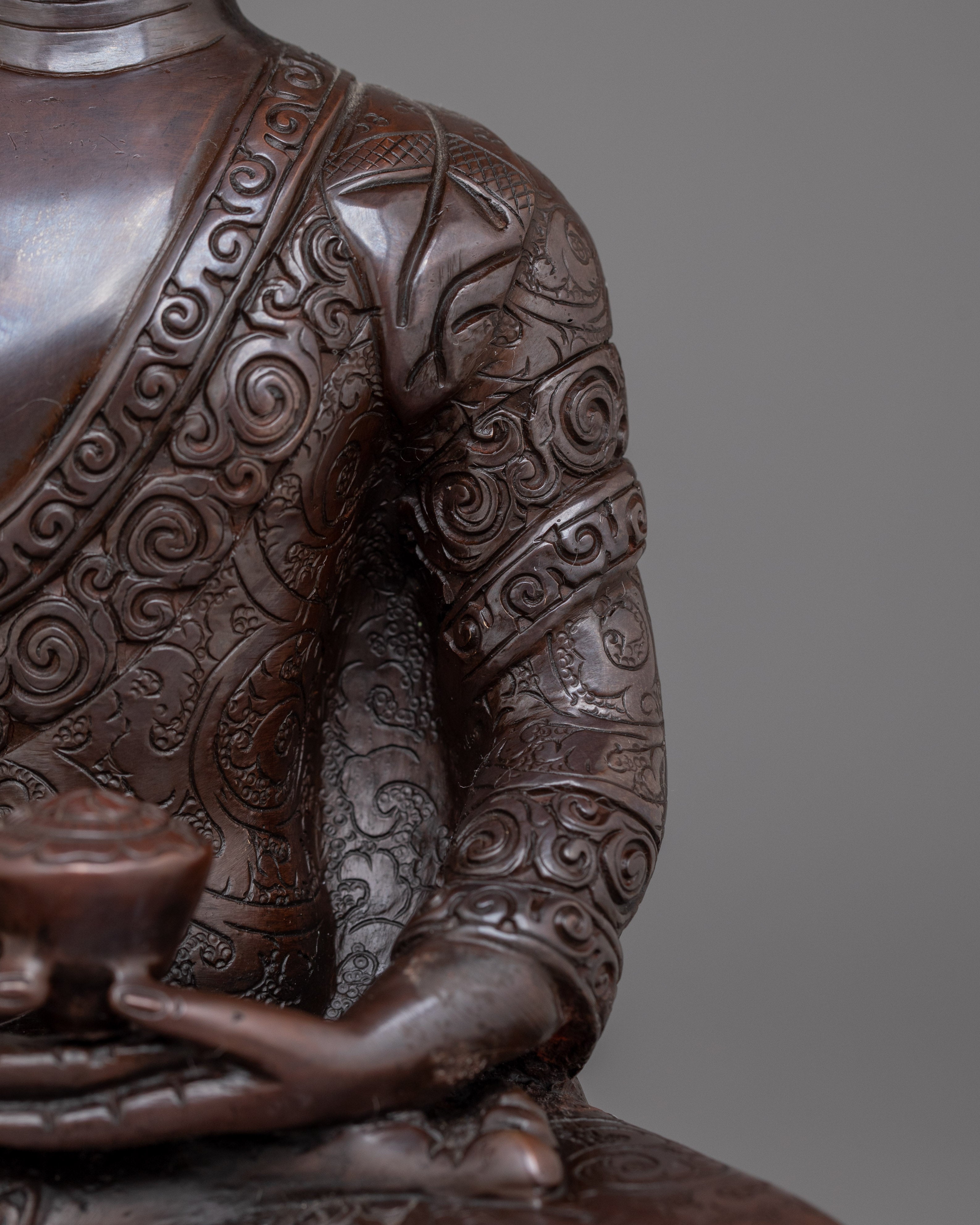 Historical Amitabha Buddha Statue | Oxidized Copper Sculpture