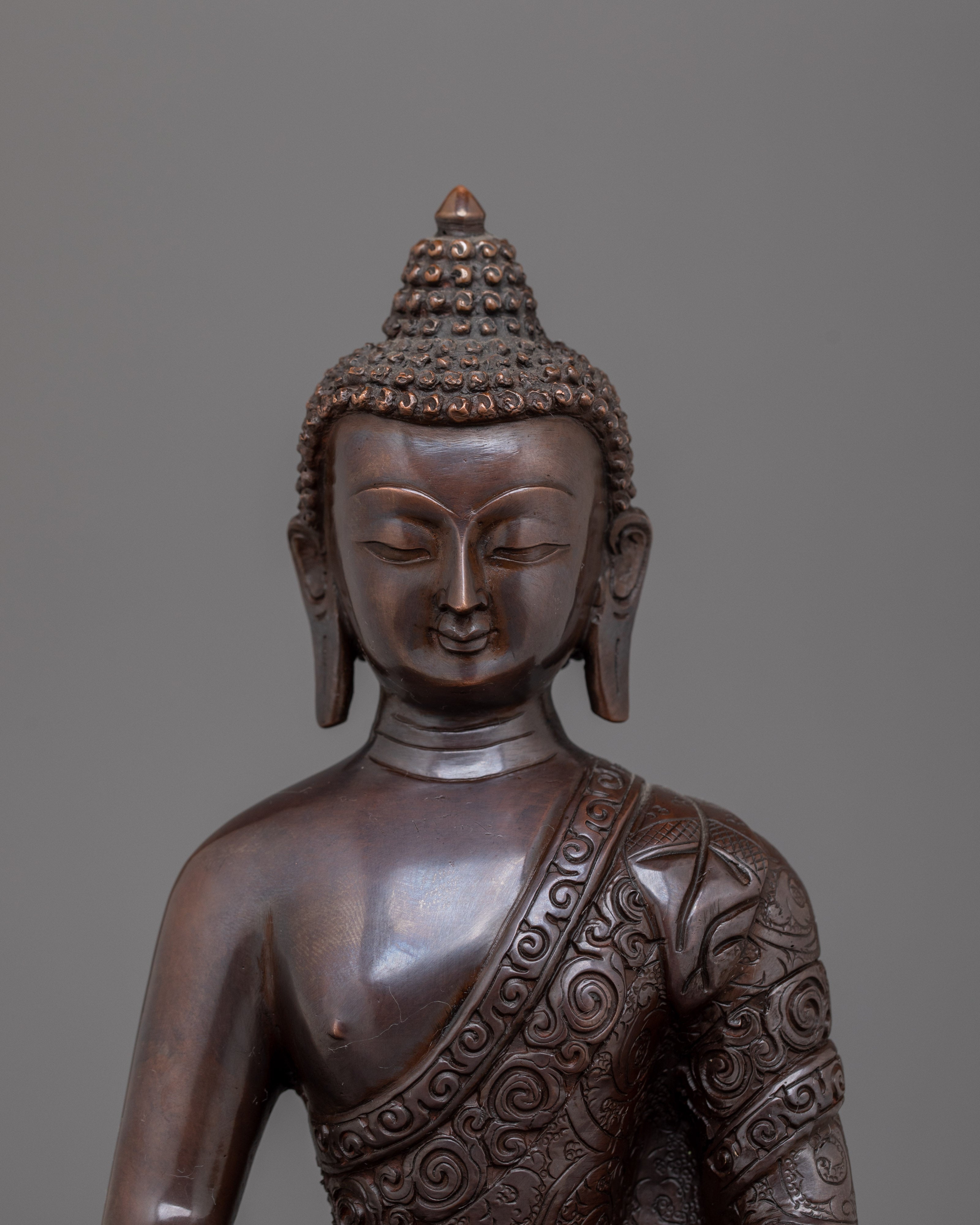 Historical Amitabha Buddha Statue | Oxidized Copper Sculpture