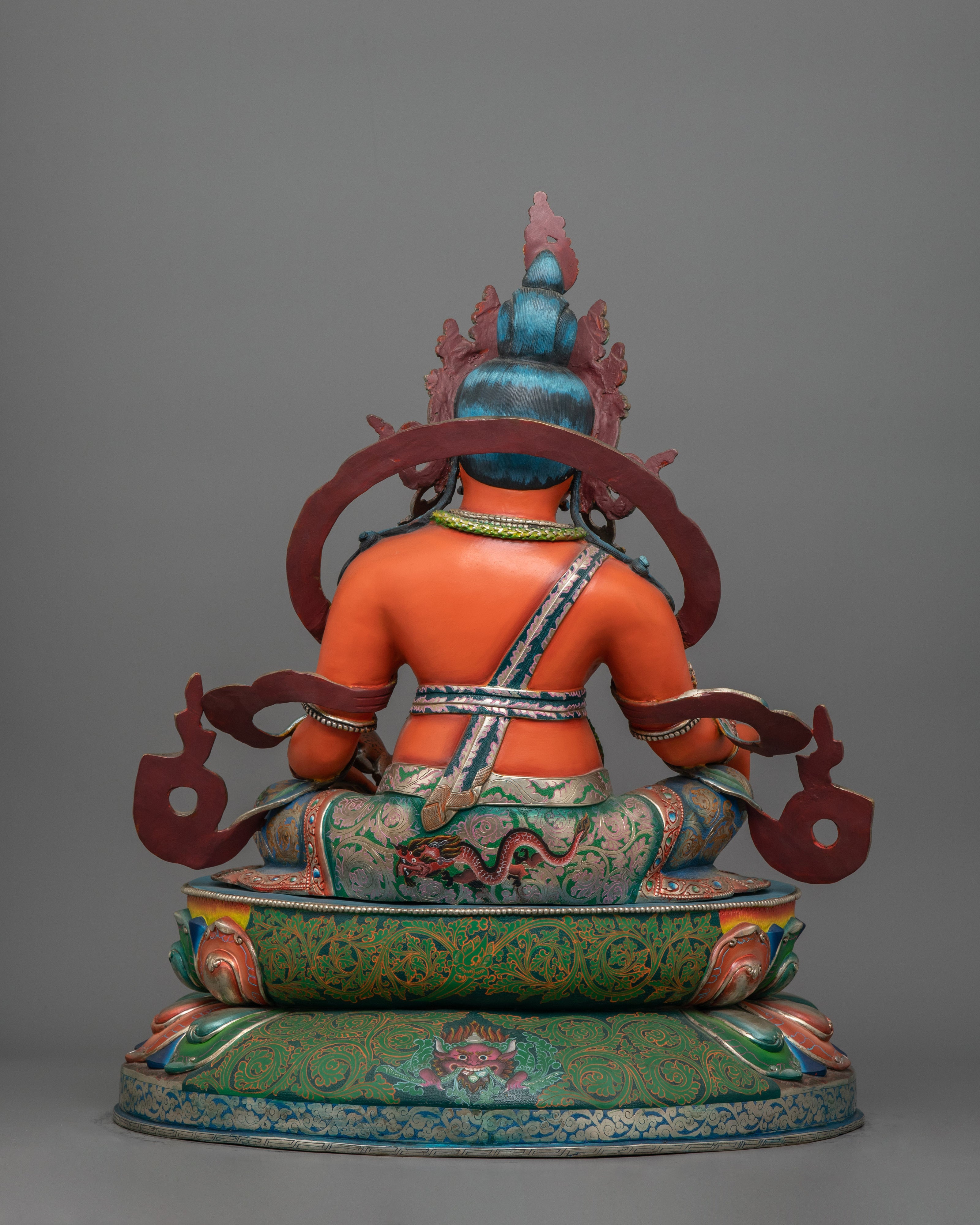 Dzambhala with red Body Statue | Tibetan Buddhist Wealth Deity