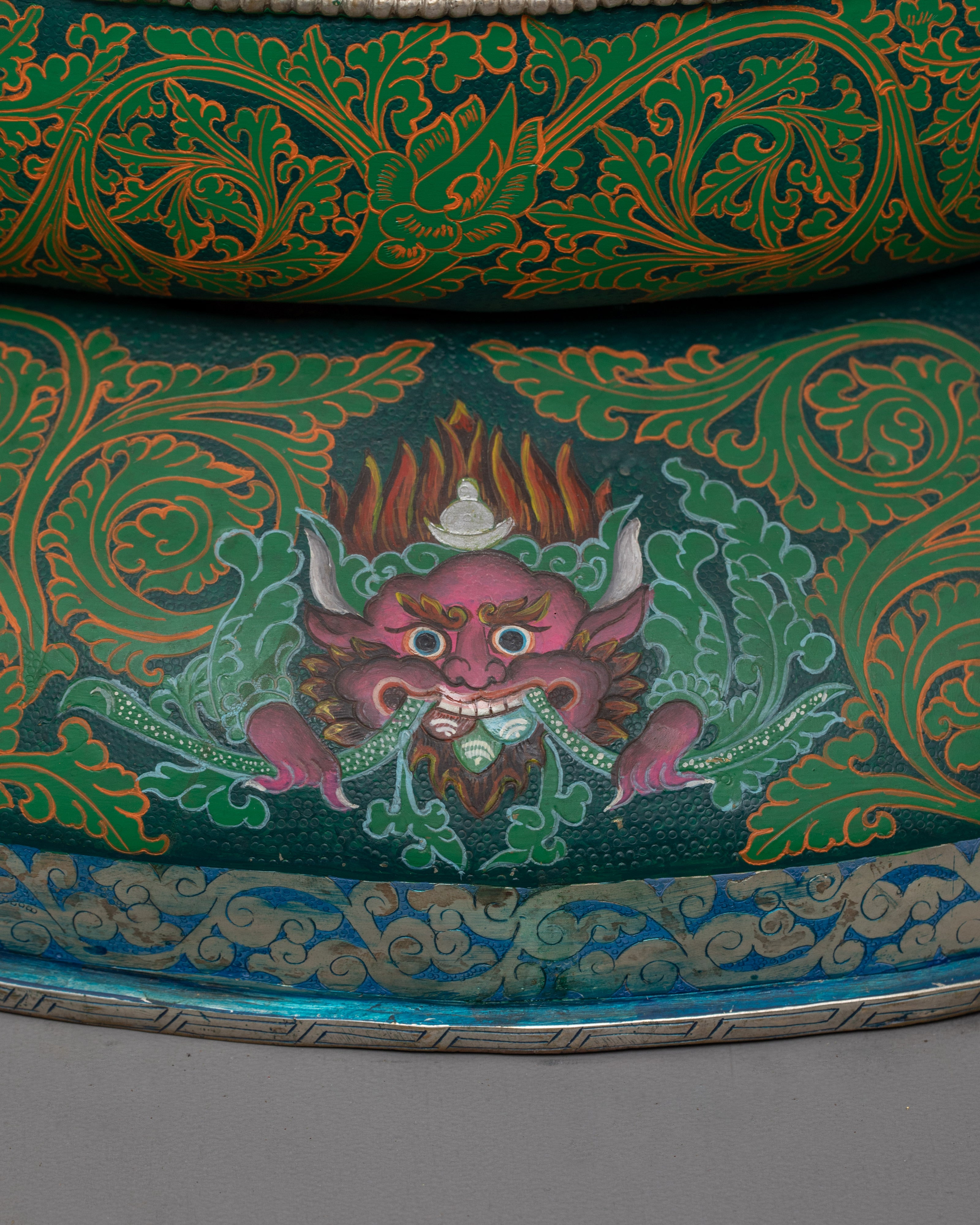 Dzambhala with red Body Statue | Tibetan Buddhist Wealth Deity