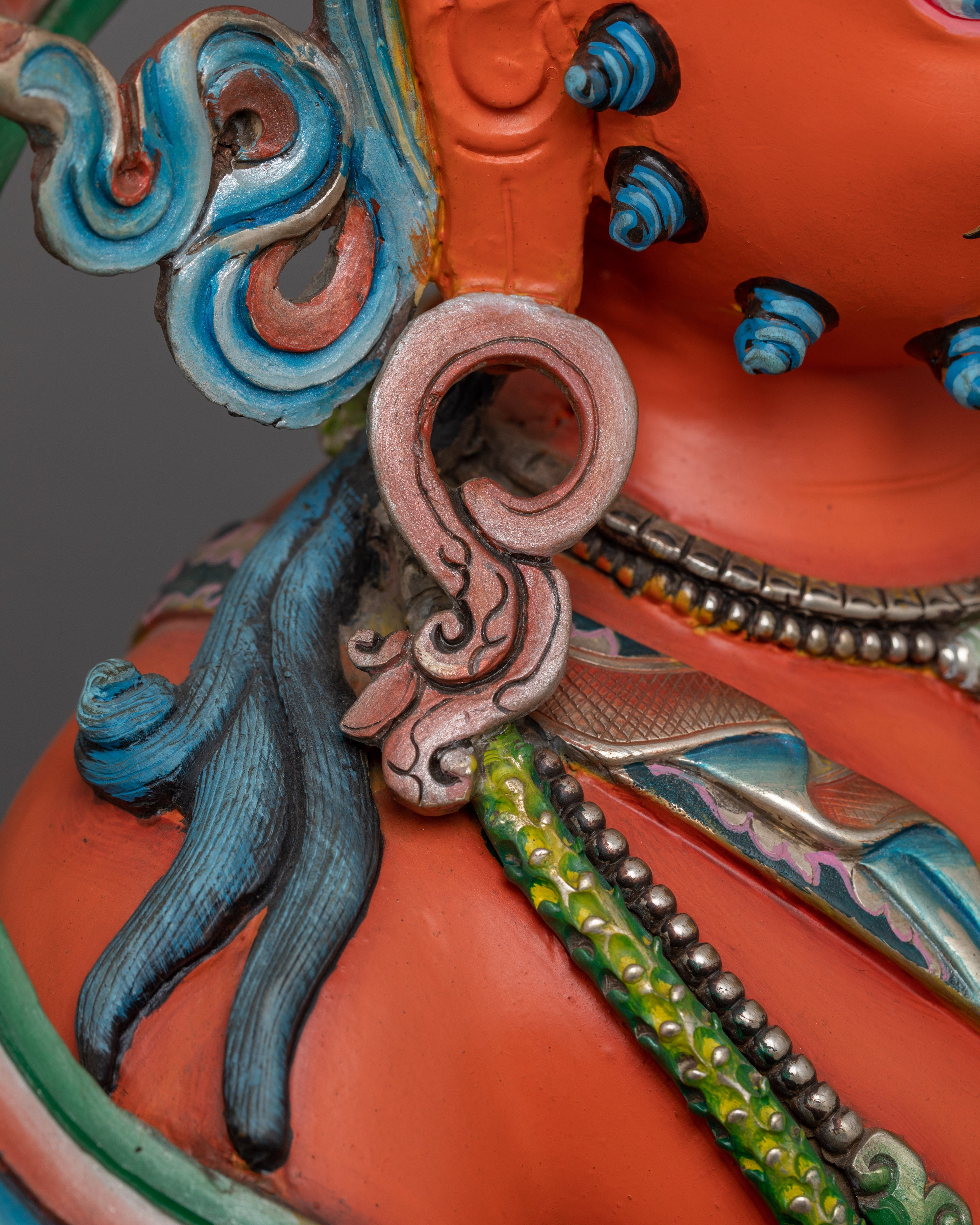 Dzambhala with red Body Statue | Tibetan Buddhist Wealth Deity