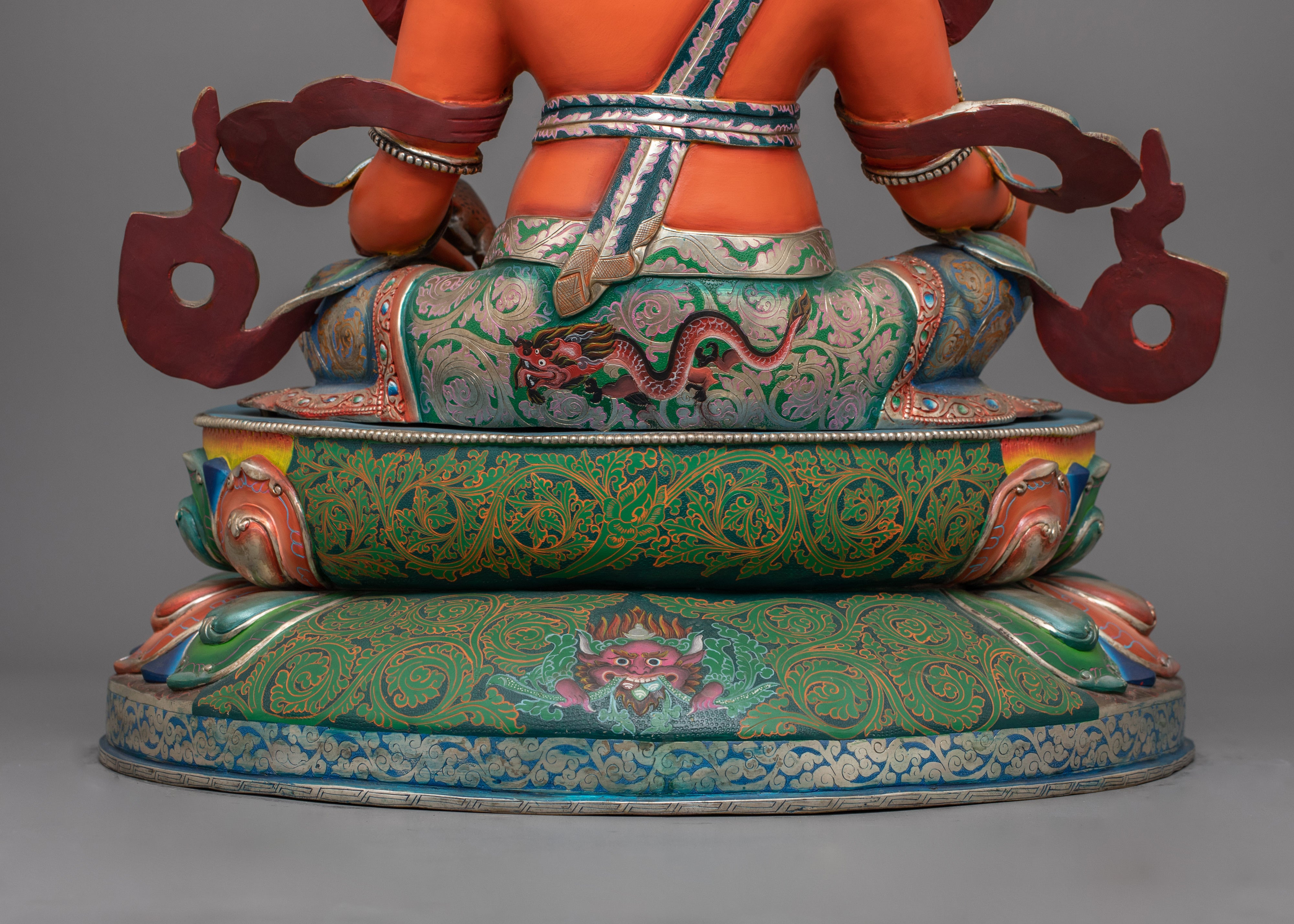 Dzambhala with red Body Statue | Tibetan Buddhist Wealth Deity
