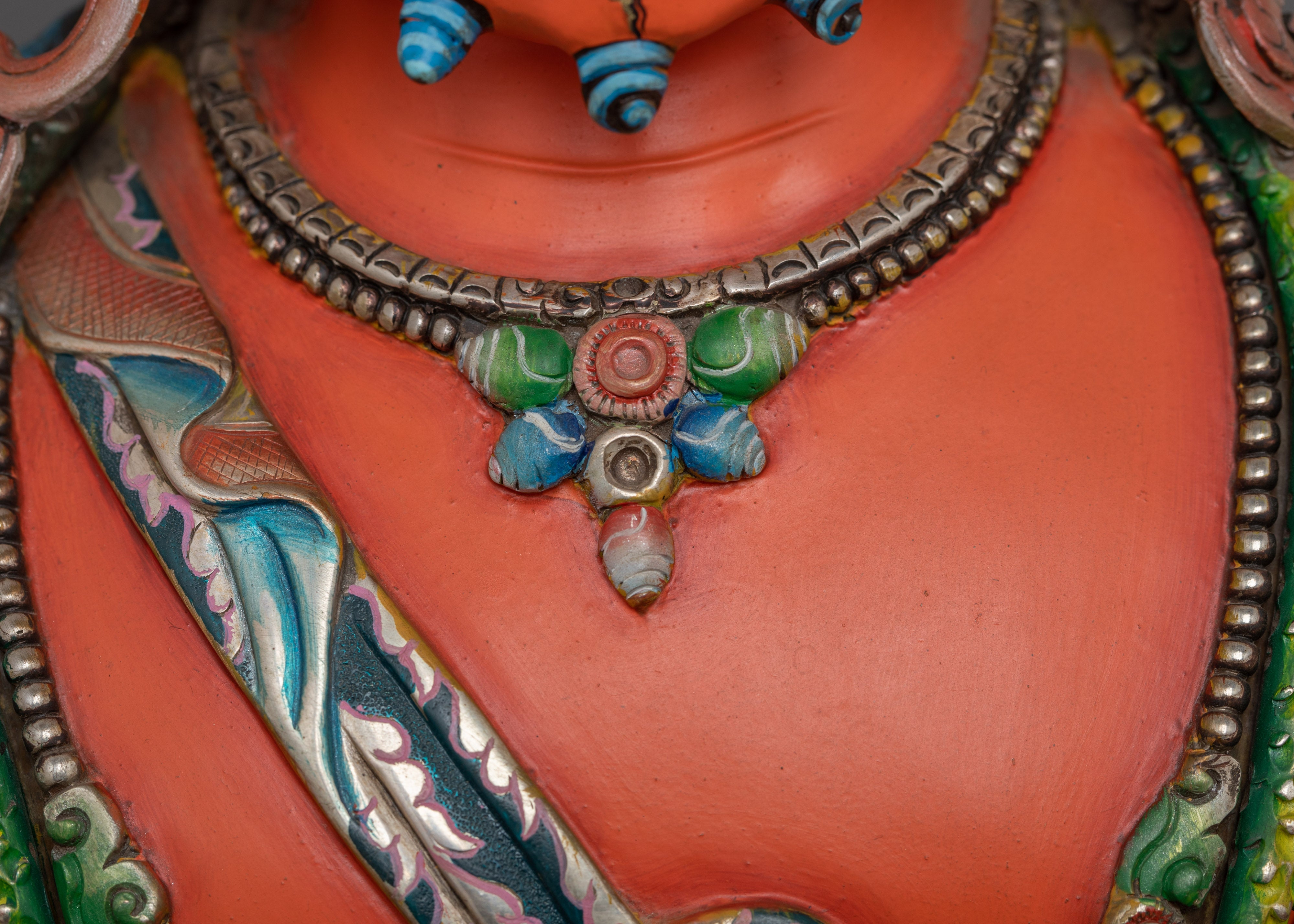 Dzambhala with red Body Statue | Tibetan Buddhist Wealth Deity