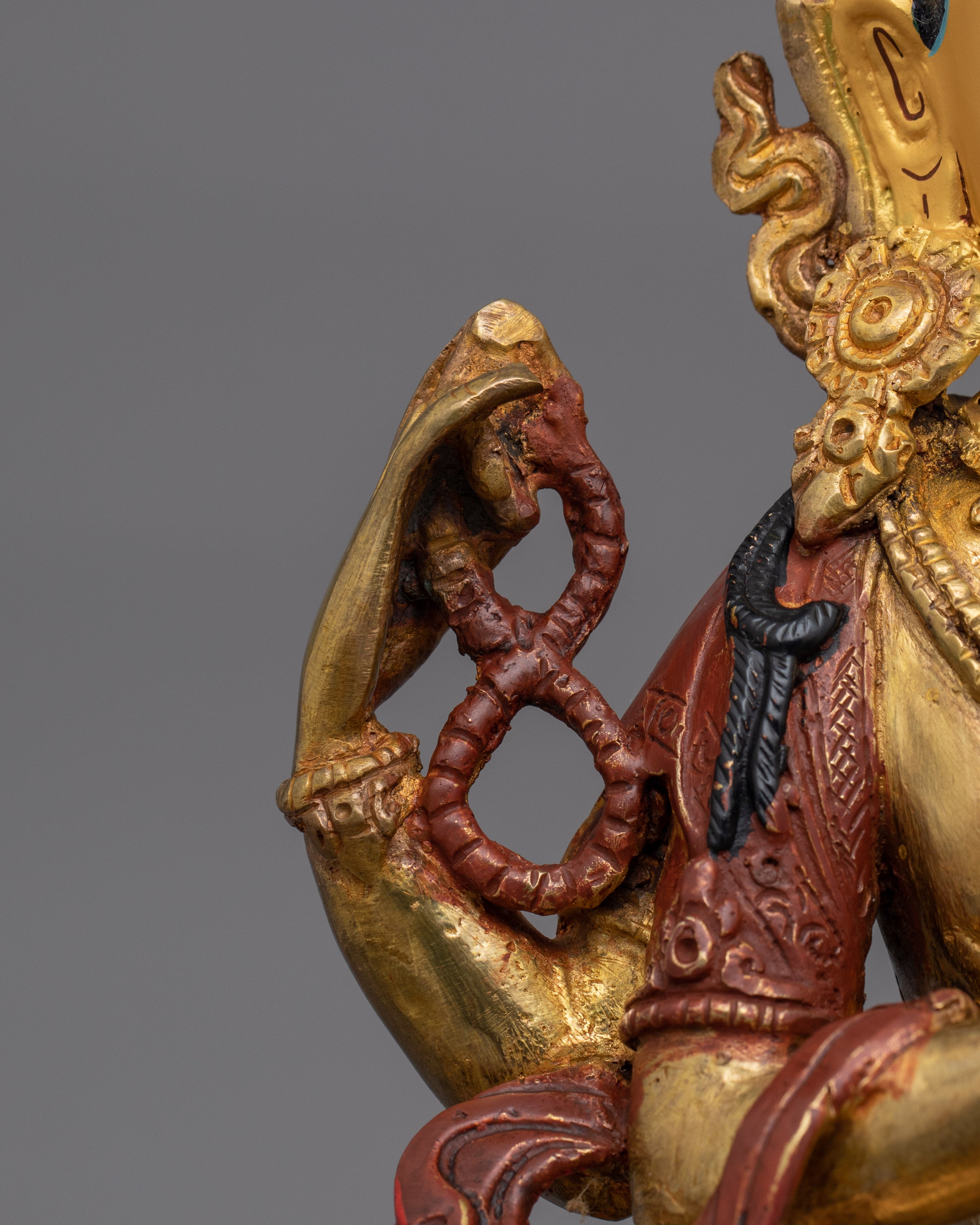 Handcrafted Golden Chenrezig Statue | Also known as Avalokitesvara