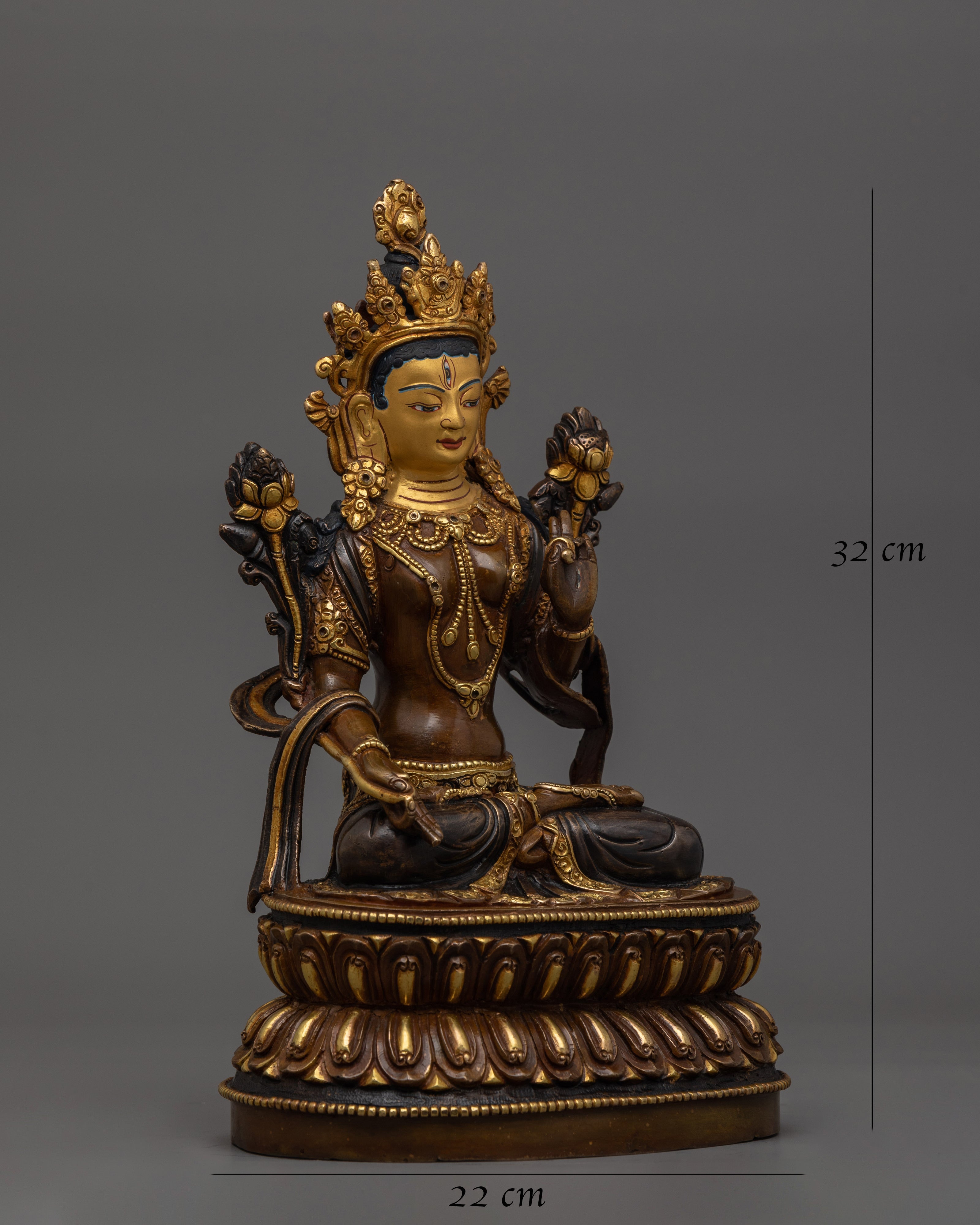 Seven Eyes Deity White Tara Sculpture
