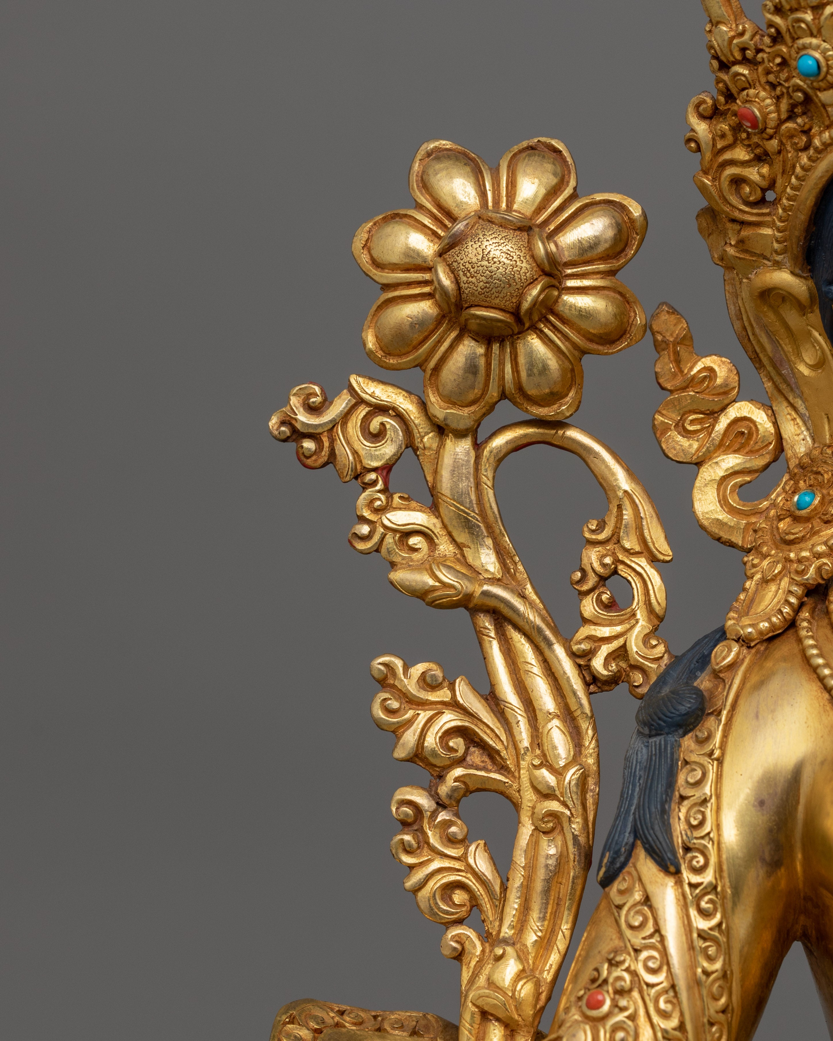 Handcrafted Goddess Green Tara Sculpture | Himalayan Tibetan Art