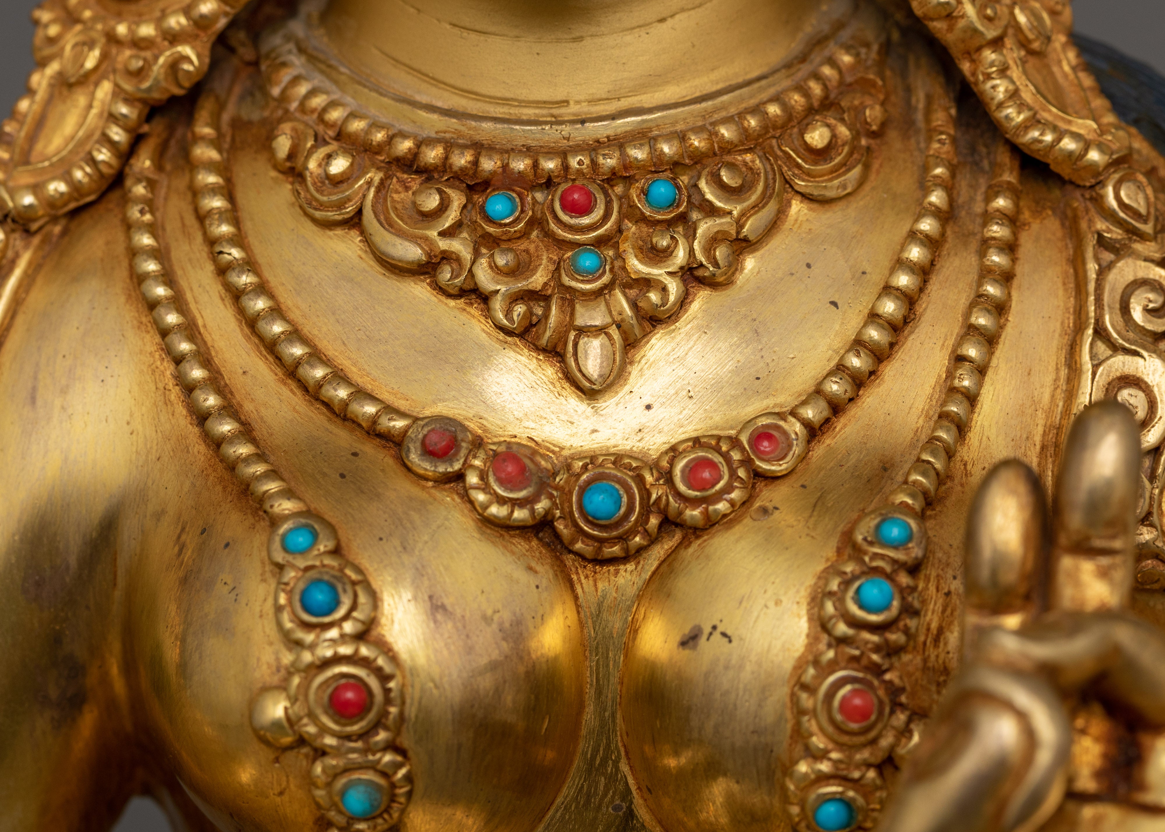 Handcrafted Goddess Green Tara Sculpture | Himalayan Tibetan Art