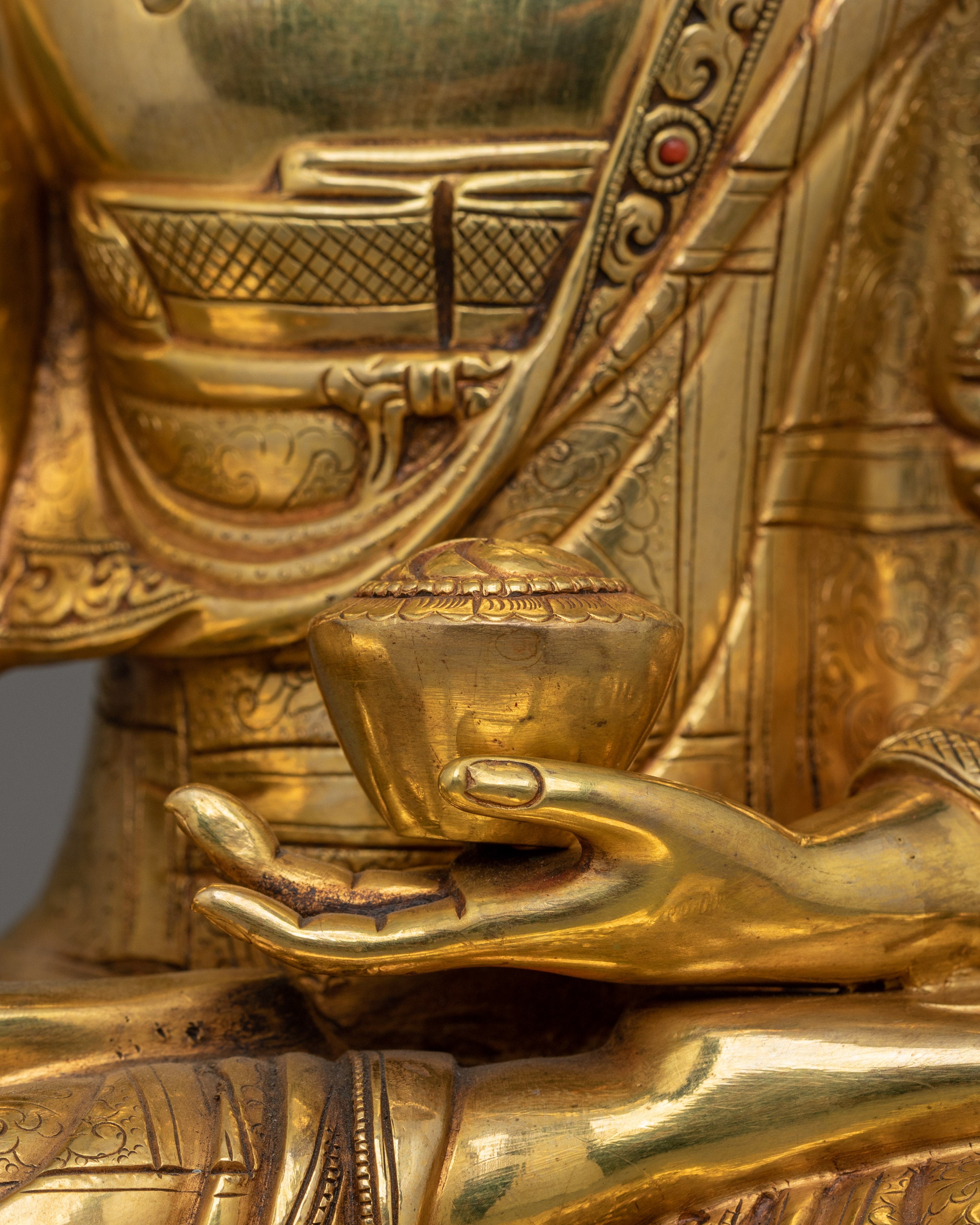 16.5 Inch Handmade Tibetan Shakyamuni Statue | Dharma Teacher