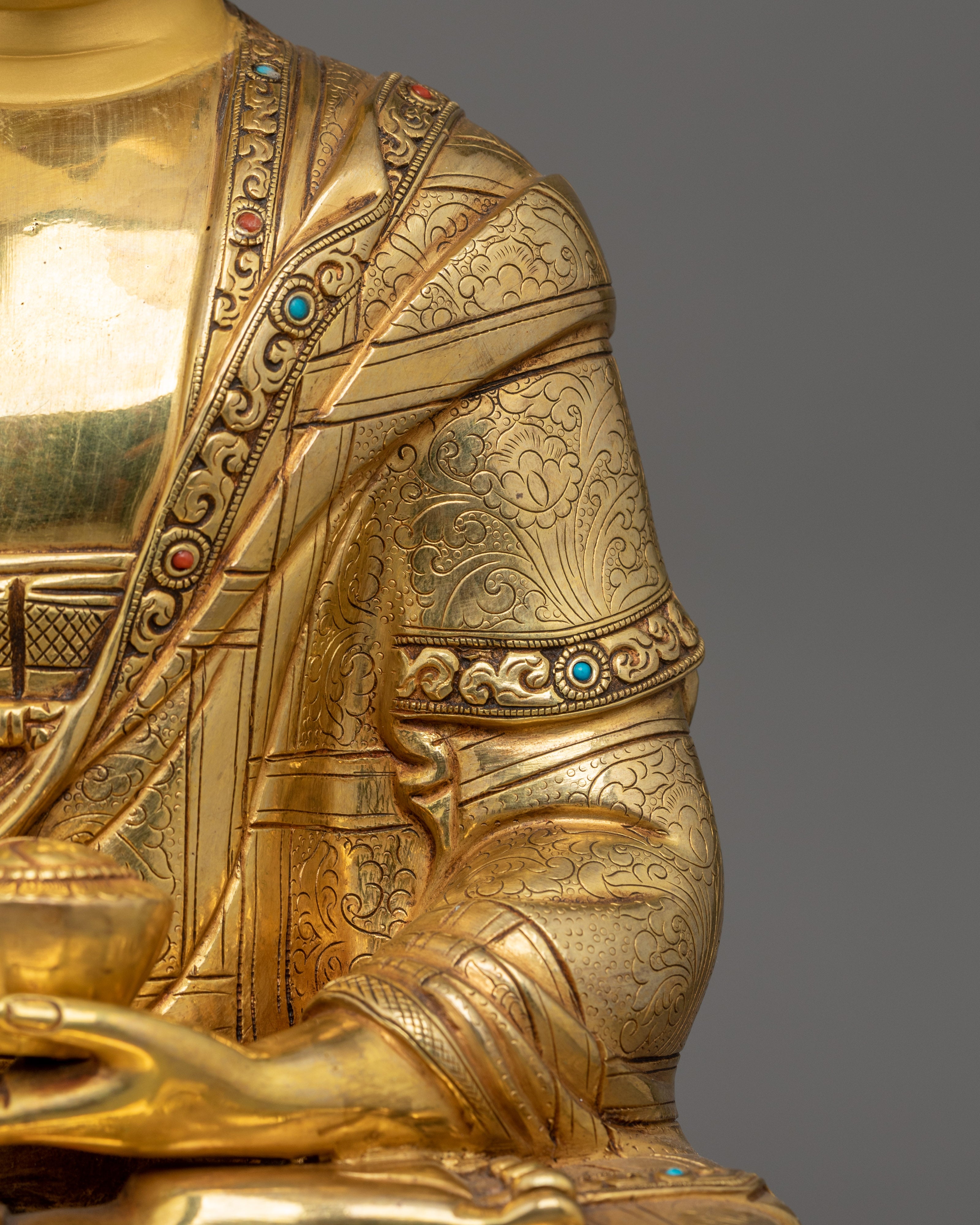 16.5 Inch Handmade Tibetan Shakyamuni Statue | Dharma Teacher