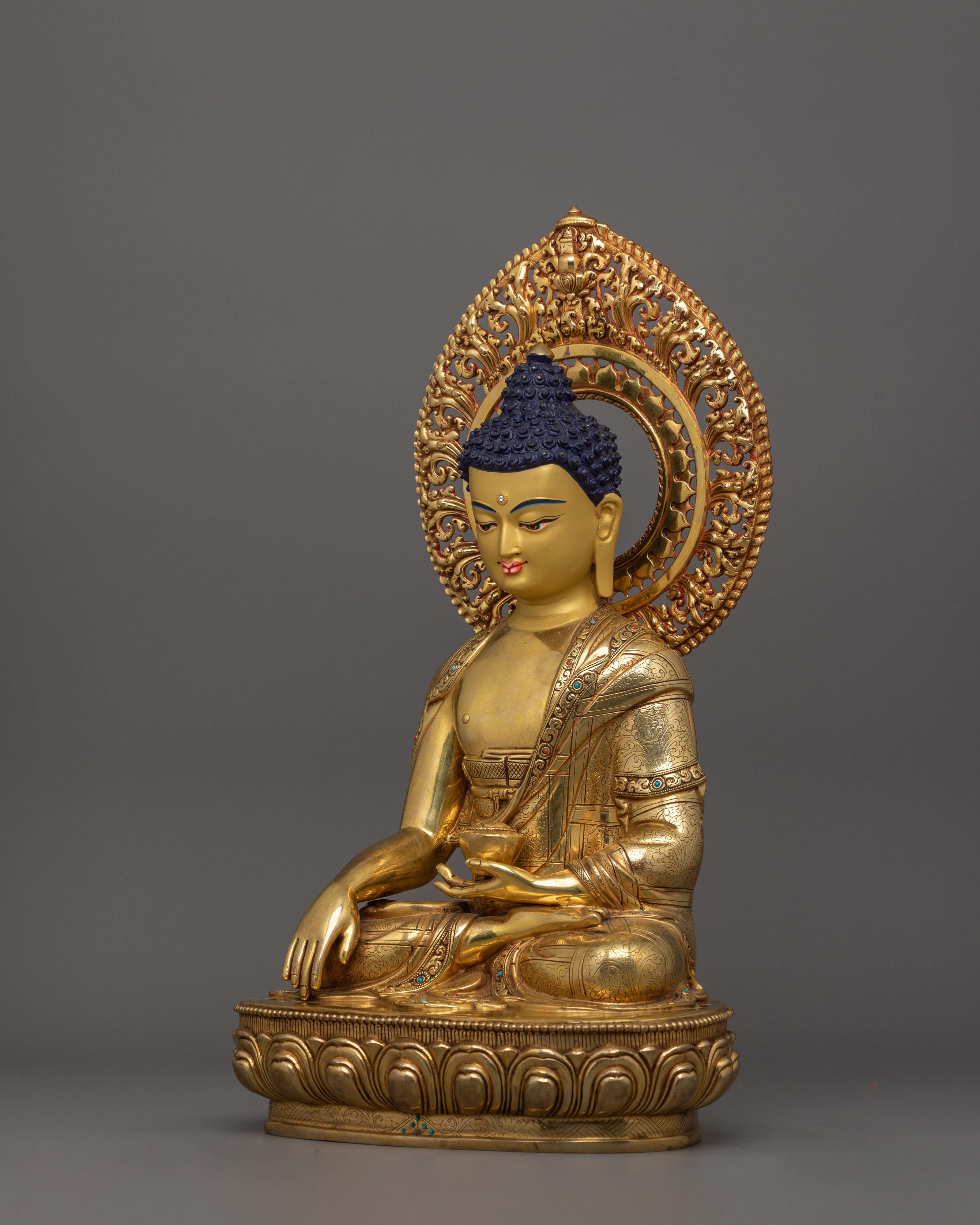 16.5 Inch Handmade Tibetan Shakyamuni Statue | Dharma Teacher