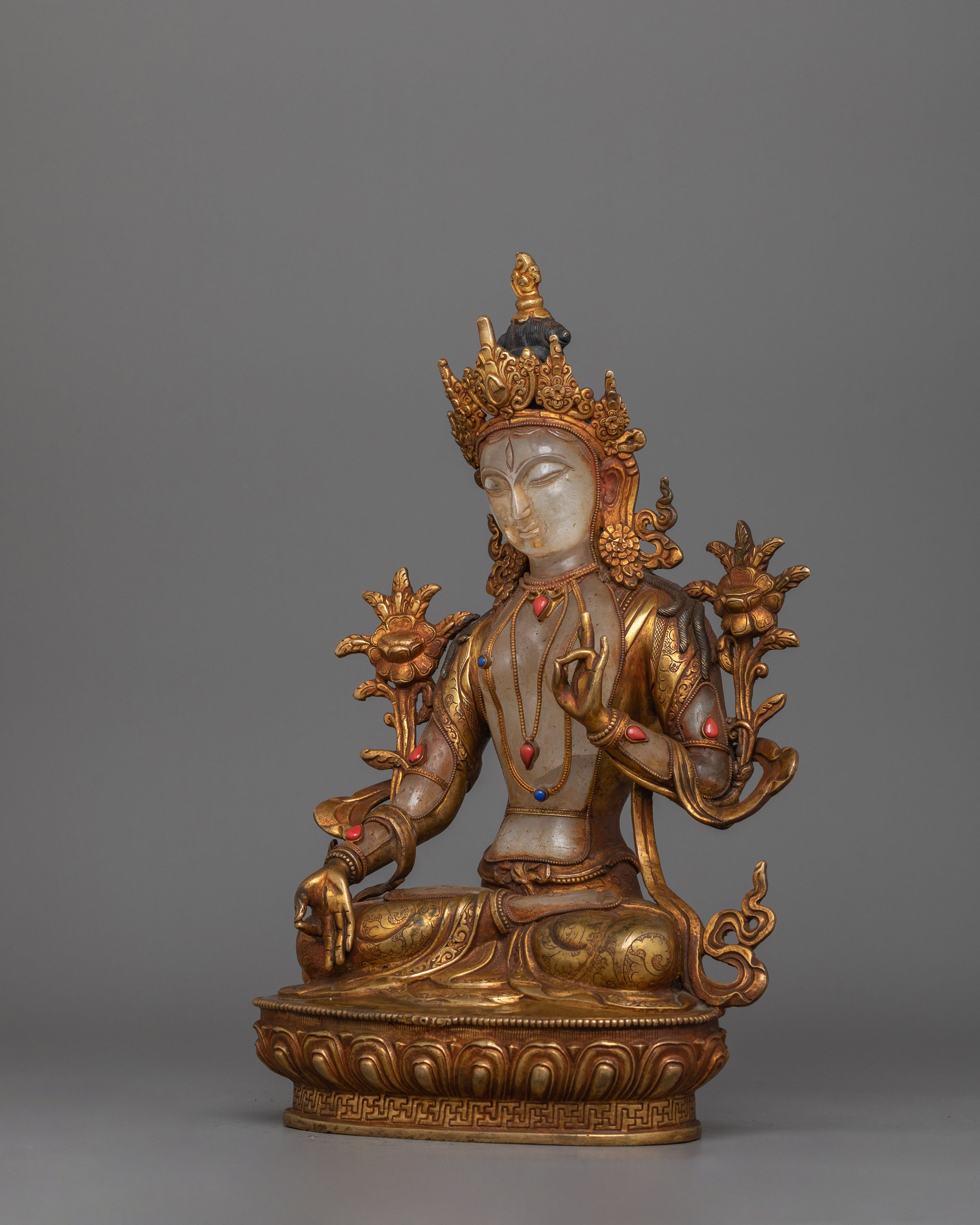 Buddhist Sculpture of White Tara | Symbol of Compassion and Enlightenment