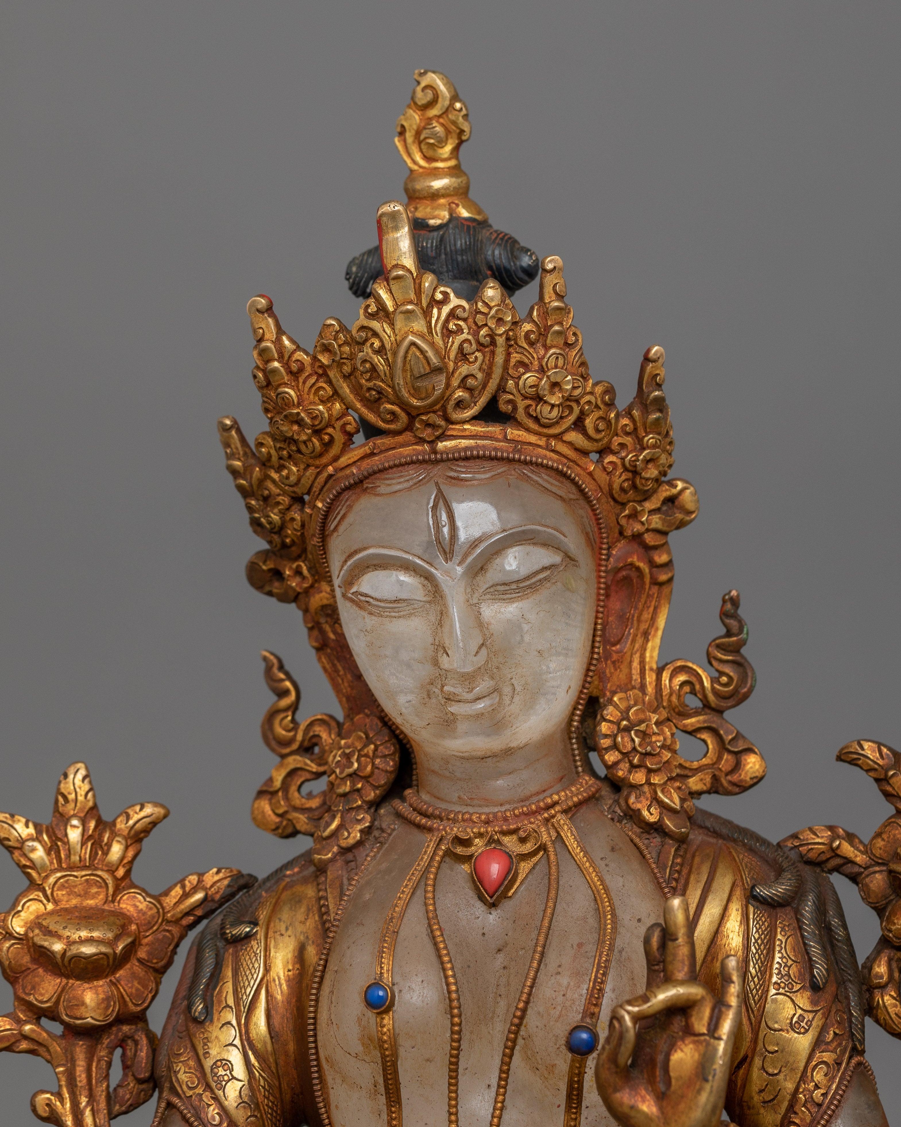 Buddhist Sculpture of White Tara | Symbol of Compassion and Enlightenment