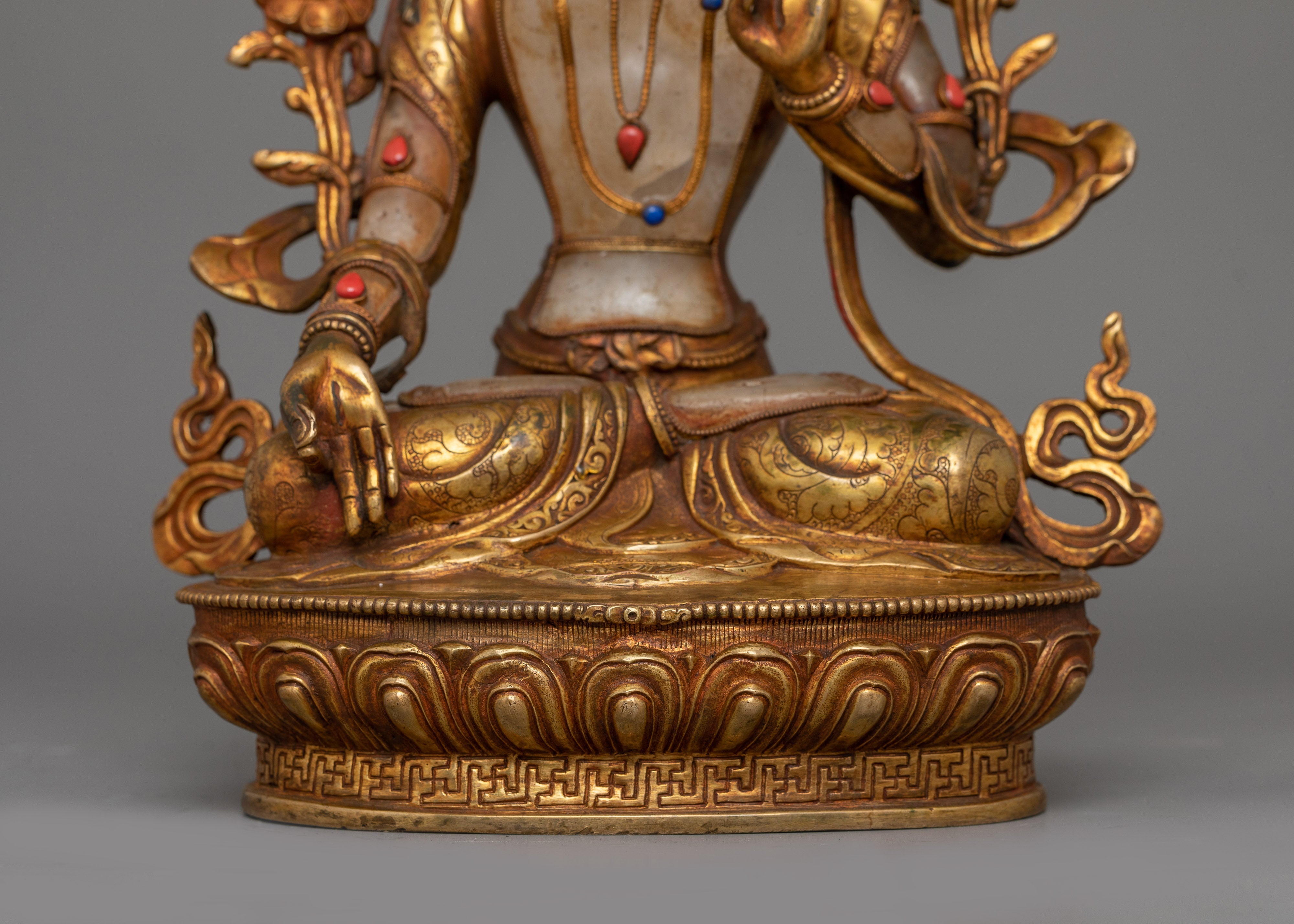 Buddhist Sculpture of White Tara | Symbol of Compassion and Enlightenment