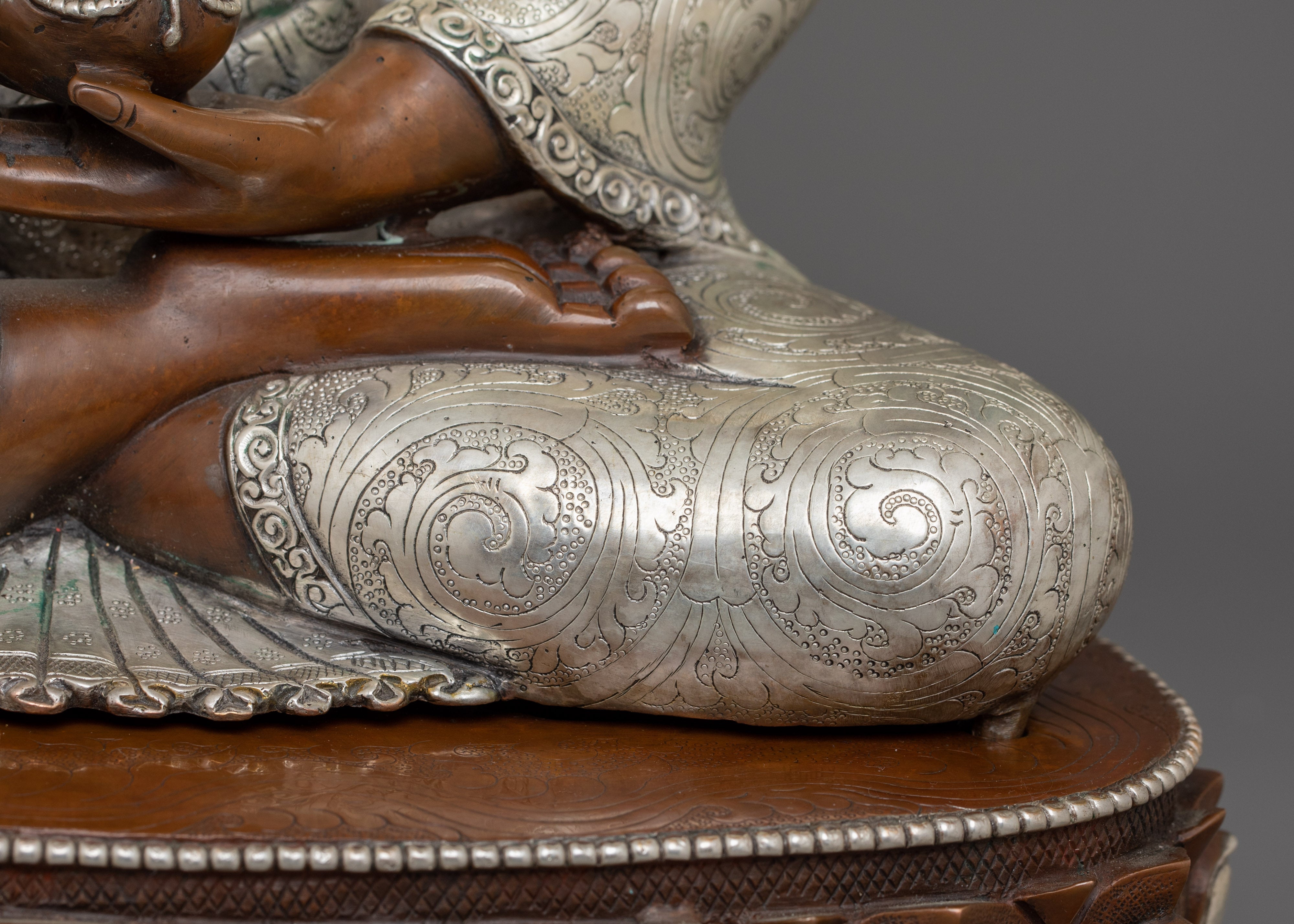 Handmade Statue of Shakyamuni Buddha with Two Disciples | The Buddha of Wisdom