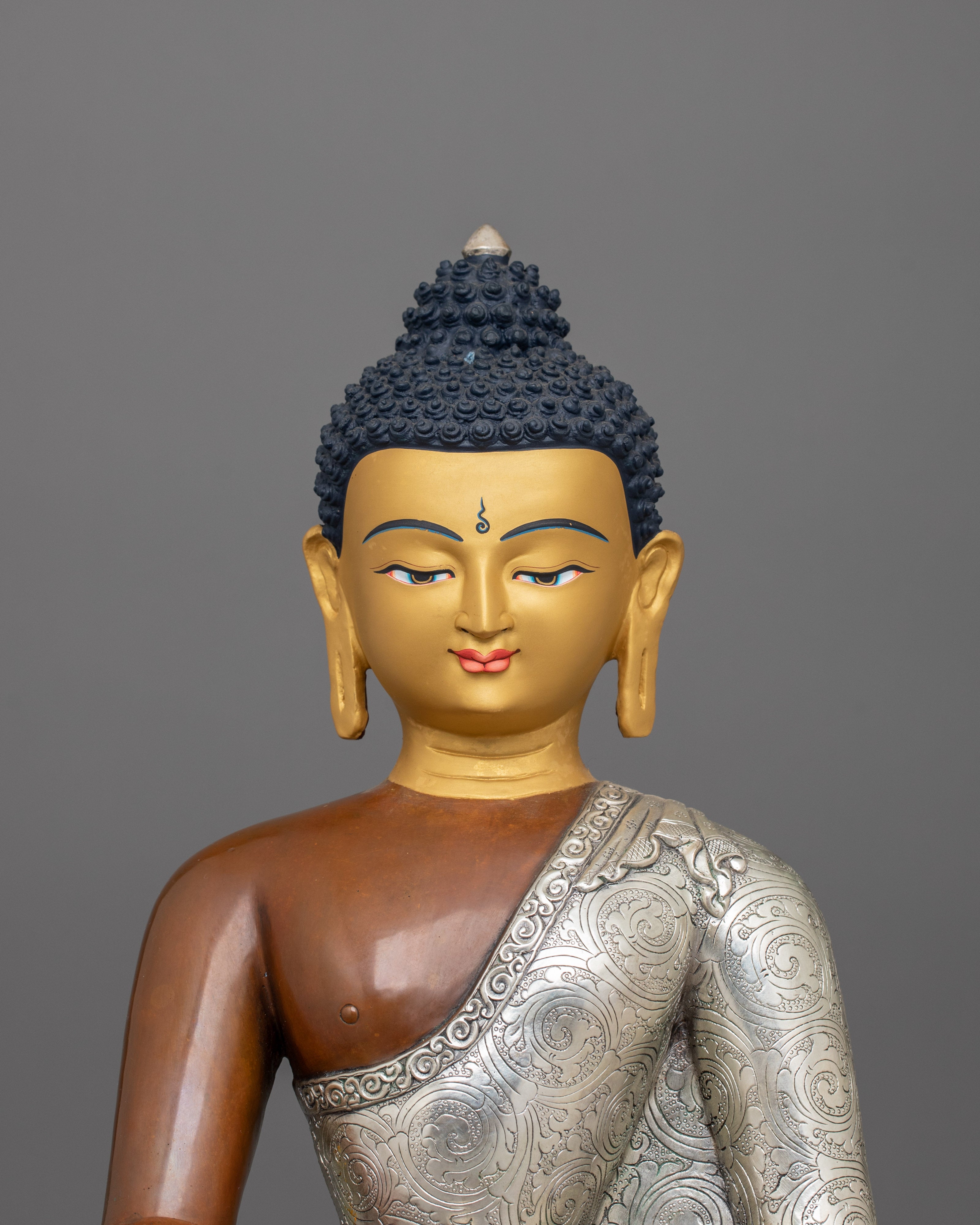 Handmade Statue of Shakyamuni Buddha with Two Disciples | The Buddha of Wisdom