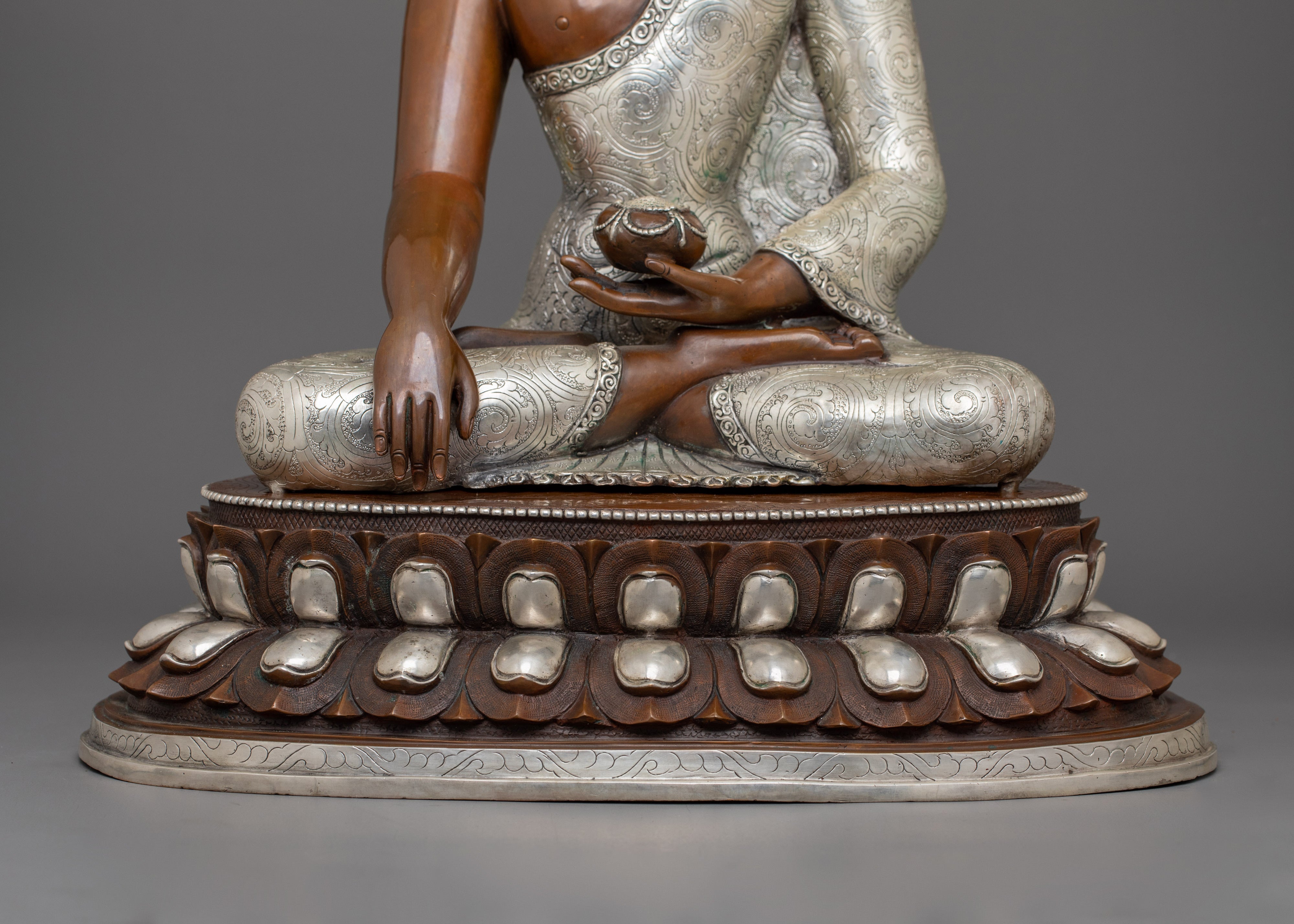 Handmade Statue of Shakyamuni Buddha with Two Disciples | The Buddha of Wisdom