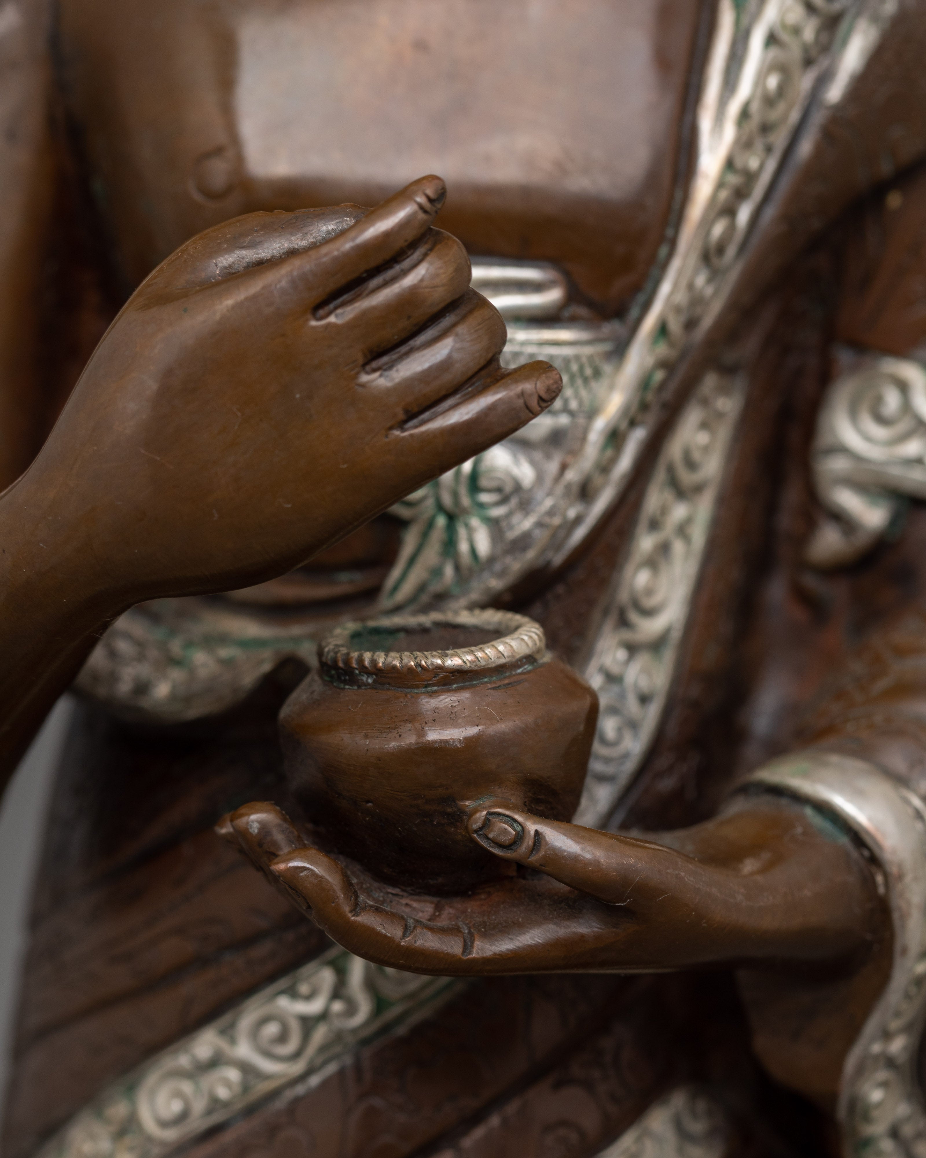 Handmade Statue of Shakyamuni Buddha with Two Disciples | The Buddha of Wisdom