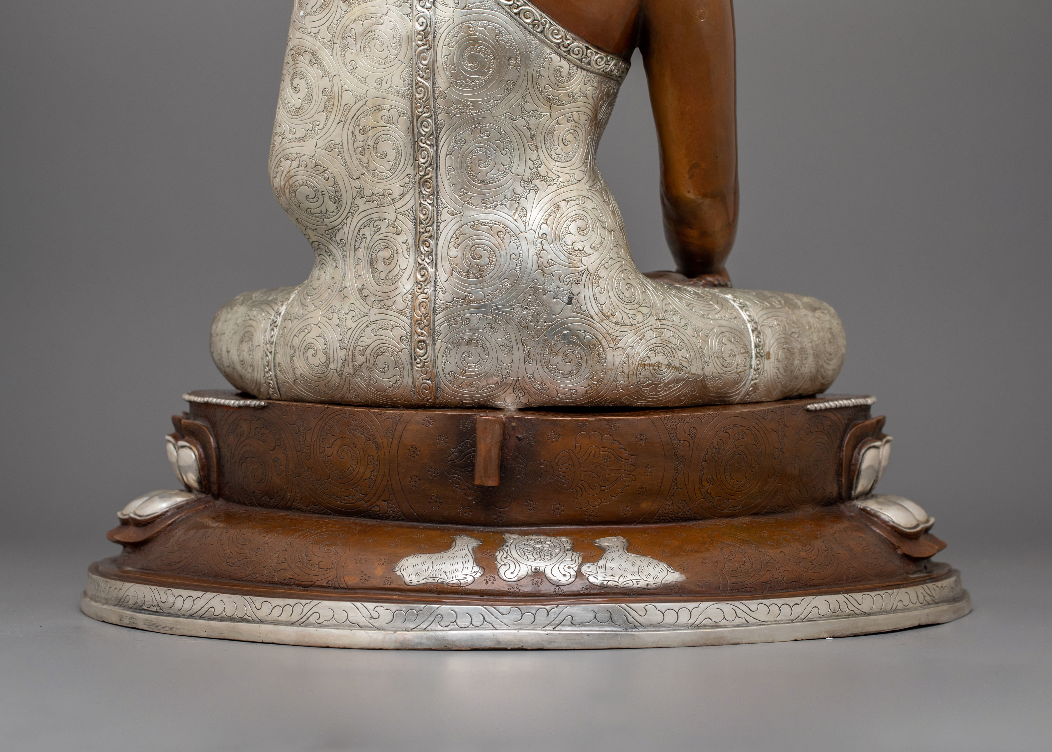 Handmade Statue of Shakyamuni Buddha with Two Disciples | The Buddha of Wisdom