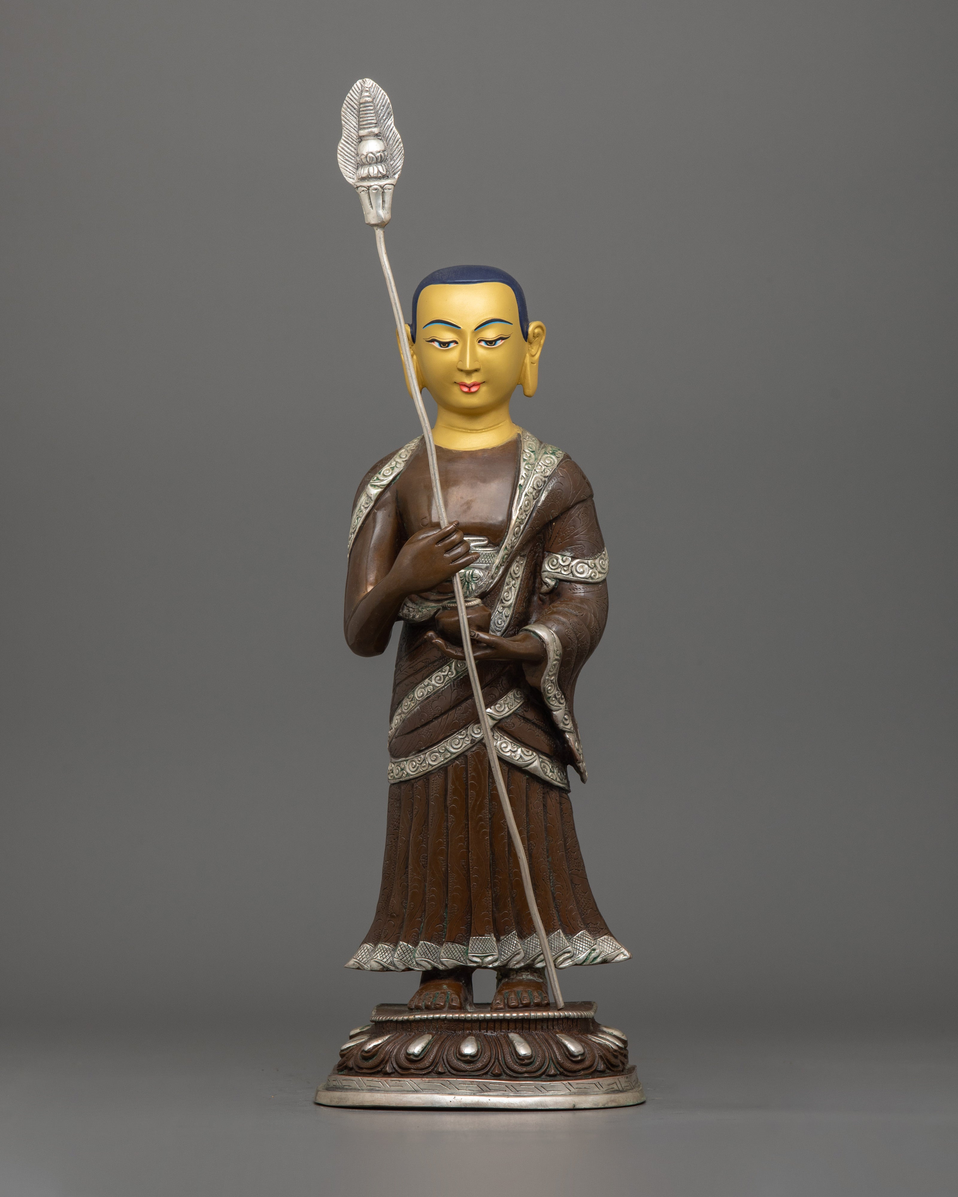 Handmade Statue of Shakyamuni Buddha with Two Disciples | The Buddha of Wisdom