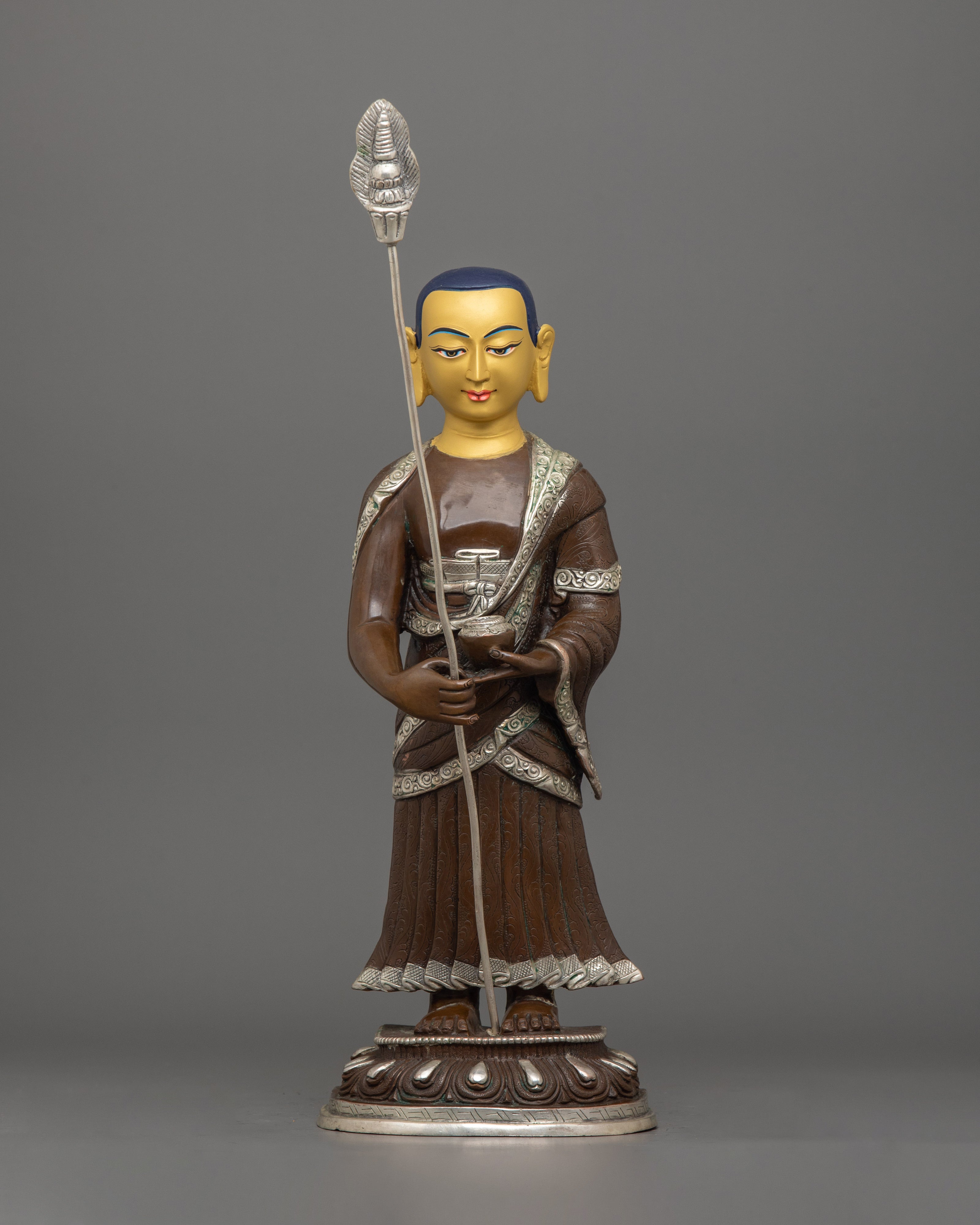 Handmade Statue of Shakyamuni Buddha with Two Disciples | The Buddha of Wisdom