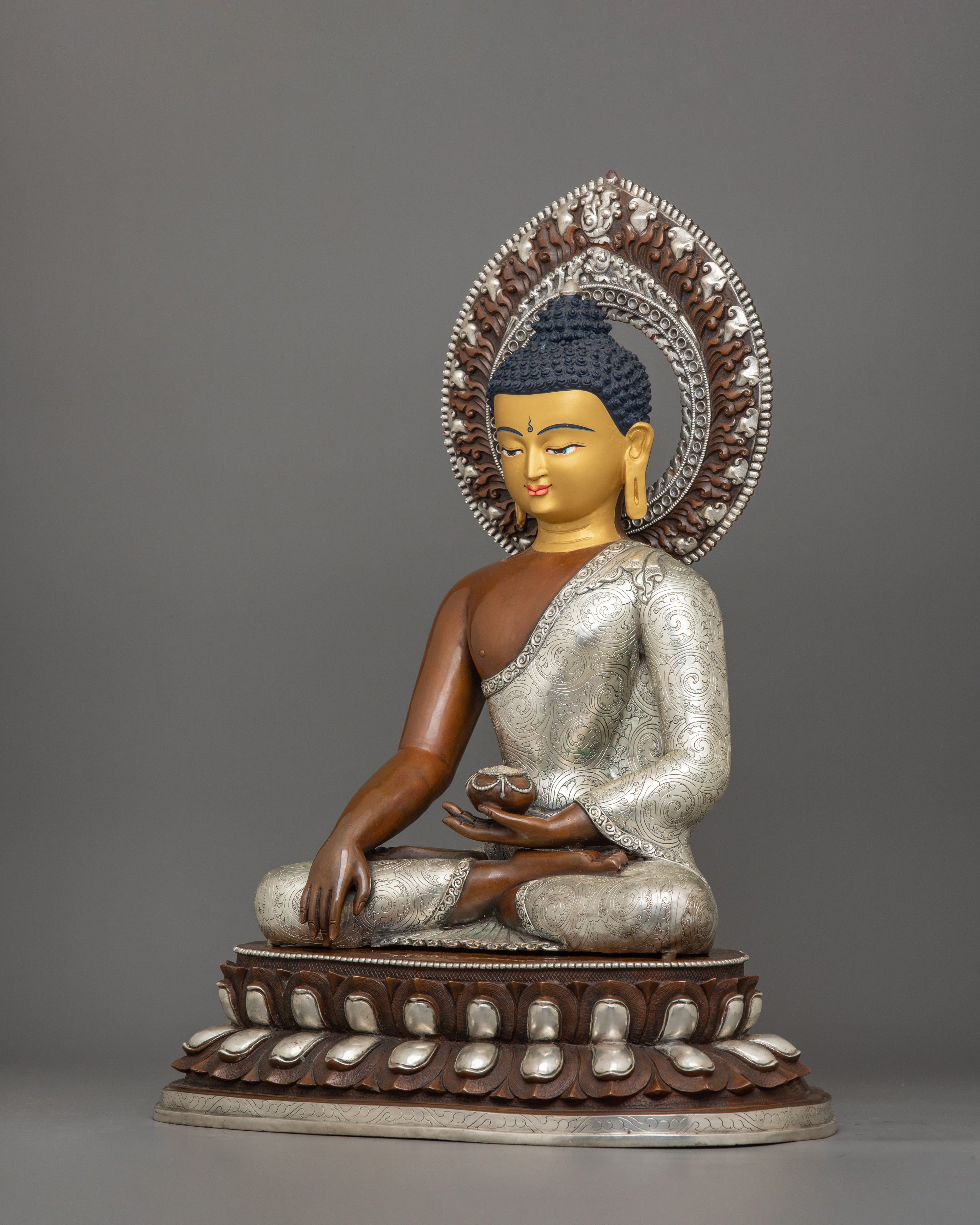 Handmade Statue of Shakyamuni Buddha with Two Disciples | The Buddha of Wisdom