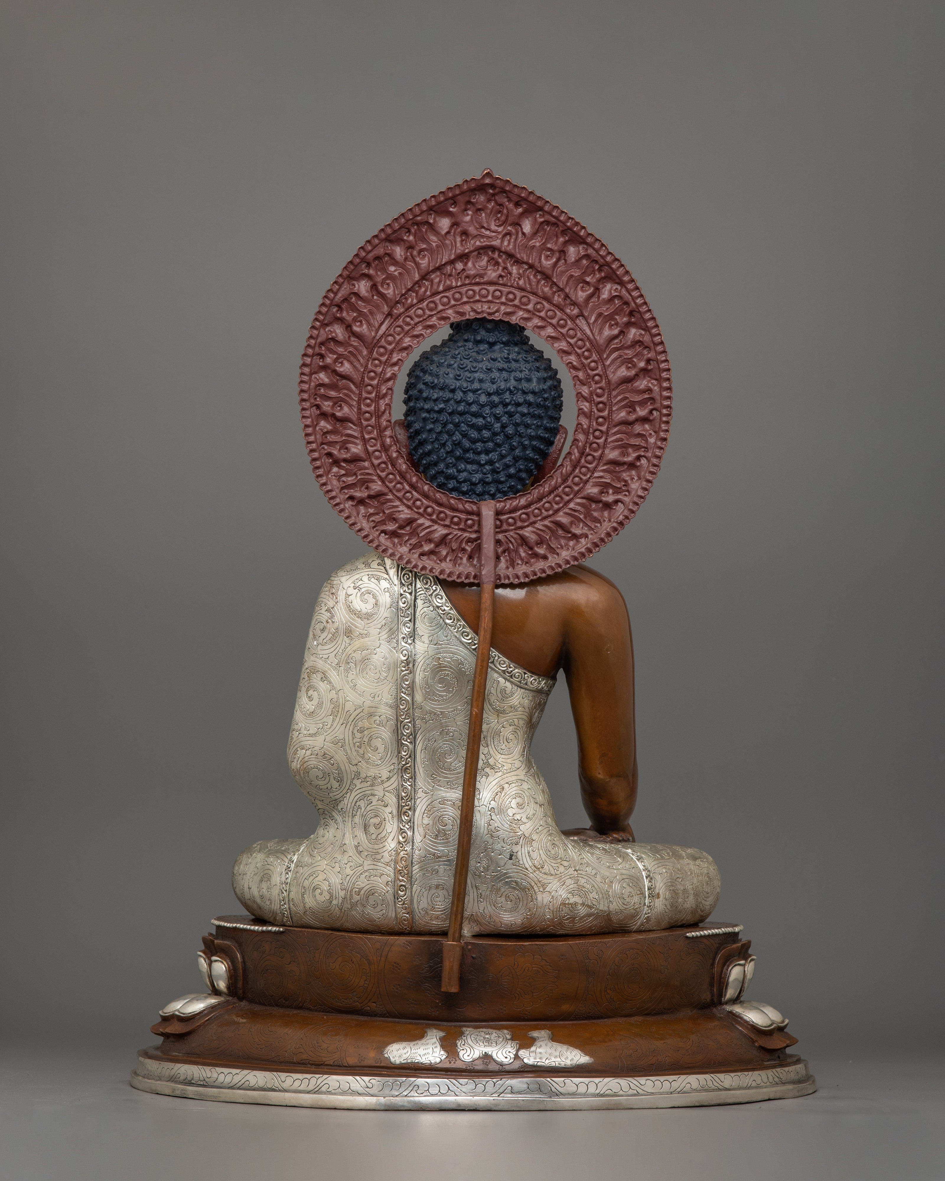 Handmade Statue of Shakyamuni Buddha with Two Disciples | The Buddha of Wisdom