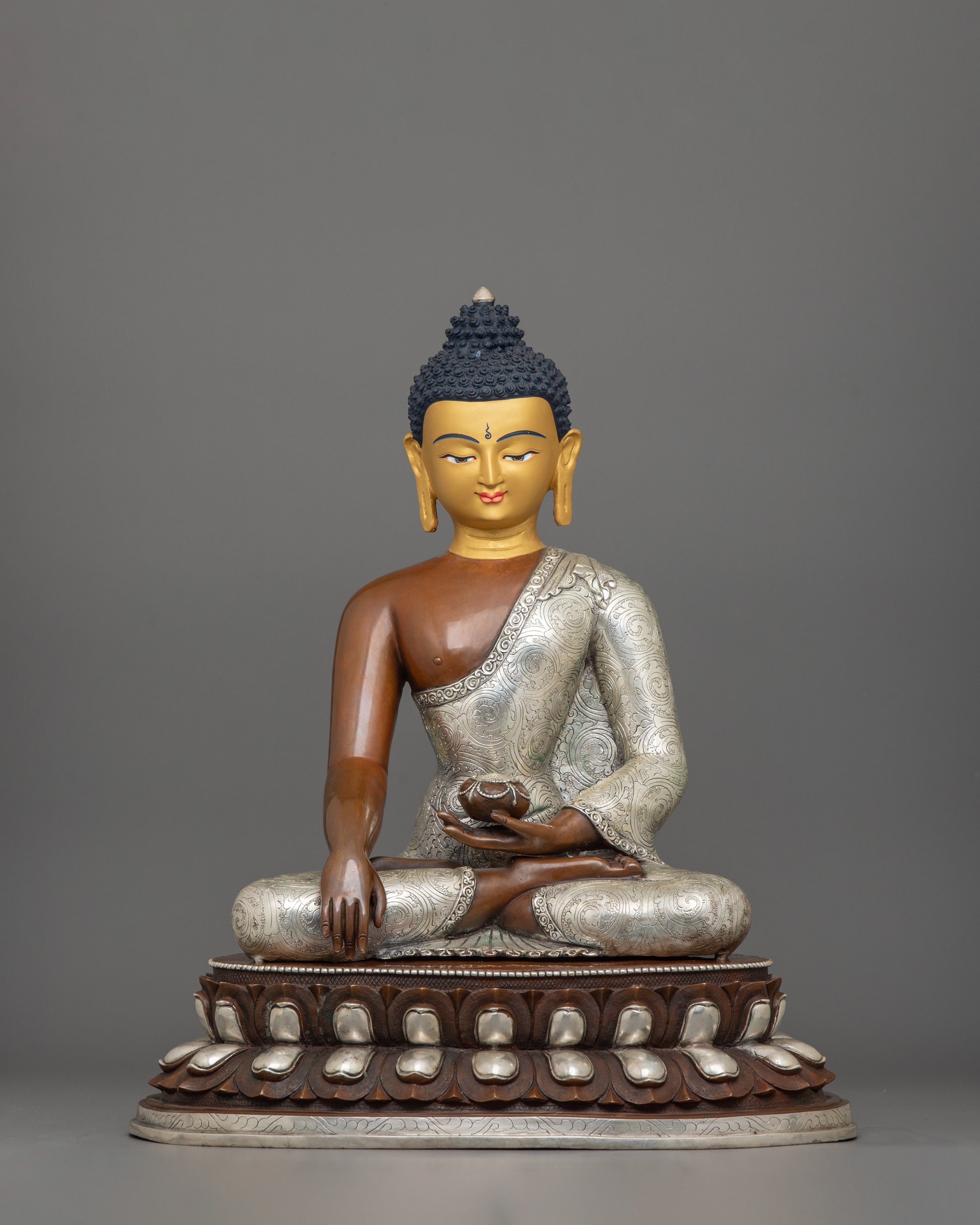 Handmade Statue of Shakyamuni Buddha with Two Disciples | The Buddha of Wisdom