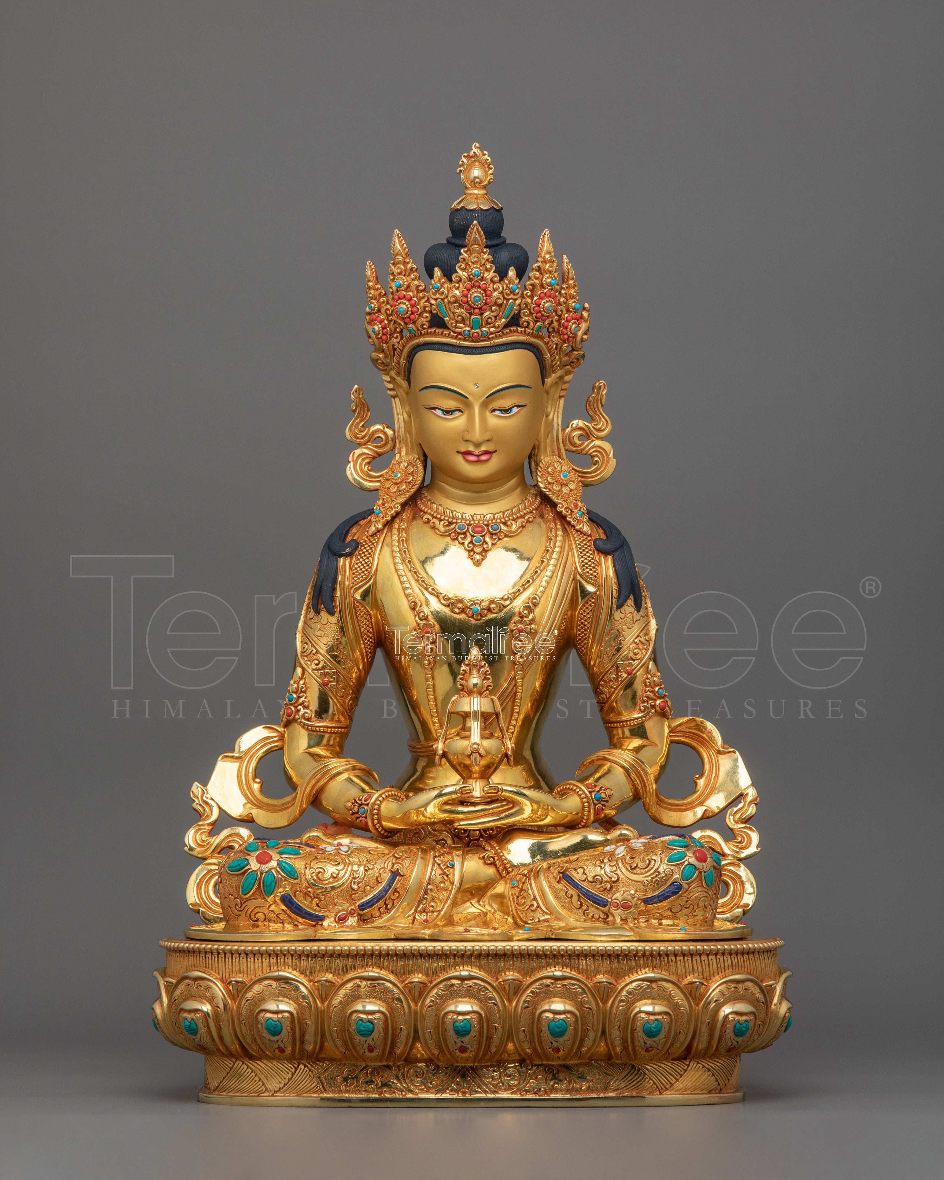 Handmade Sculpture of Longevity Deity Amitayus | The Buddha of Spiritual Vitality