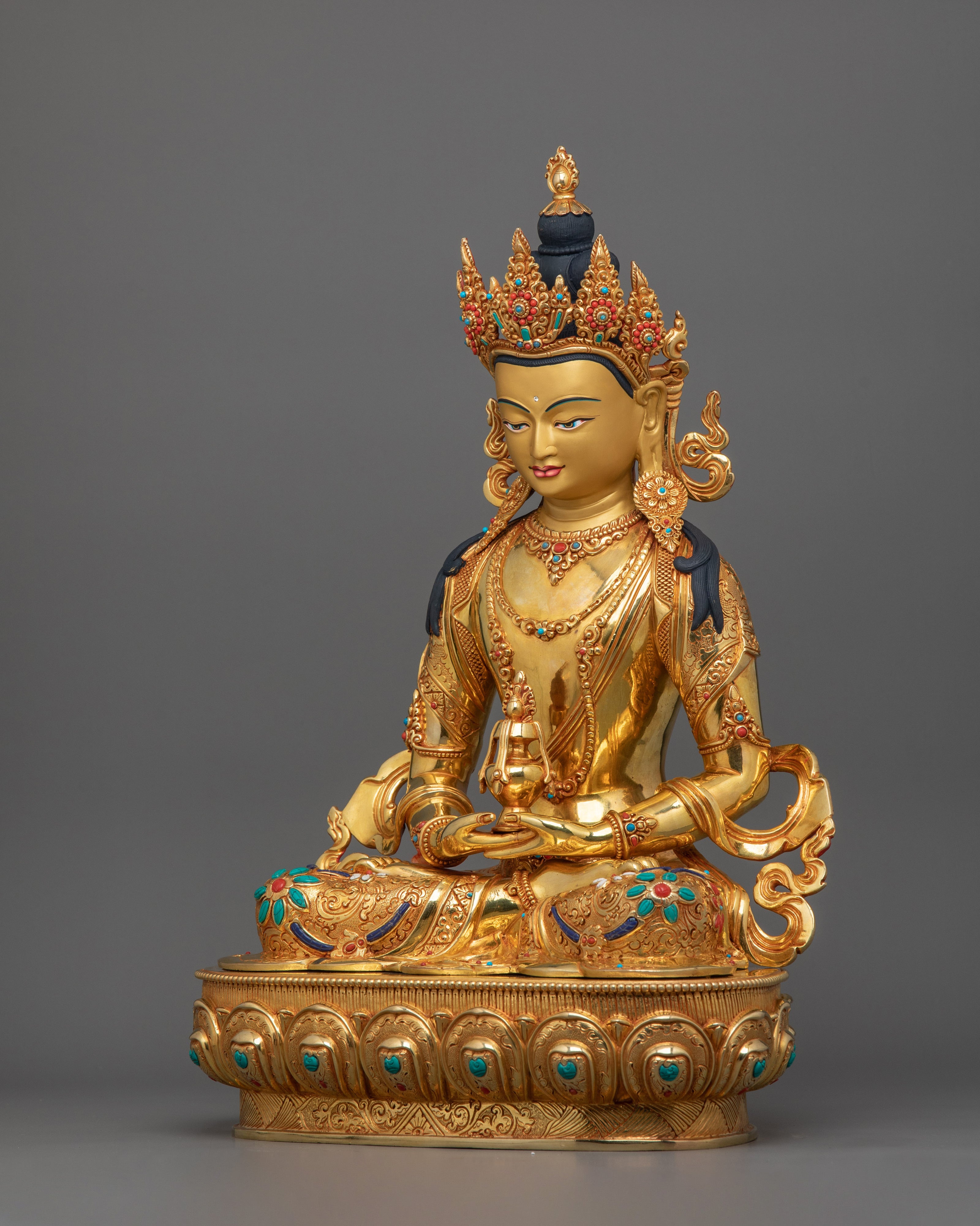 Handmade Sculpture of Longevity Deity Amitayus | The Buddha of Spiritual Vitality